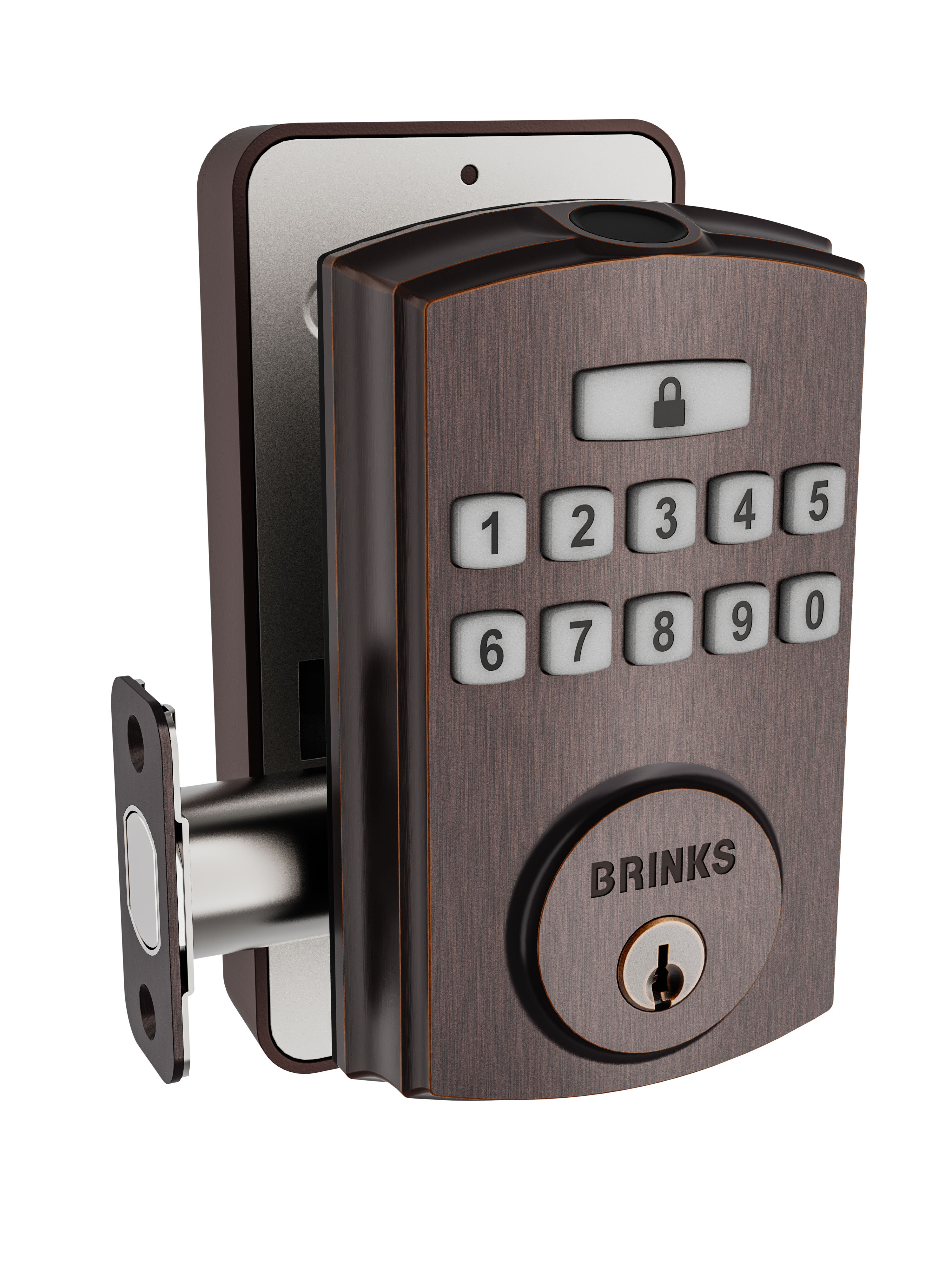 Brinks Electronic Fingerprint/Keypad Deadbolt with PROGUARD™, Transit