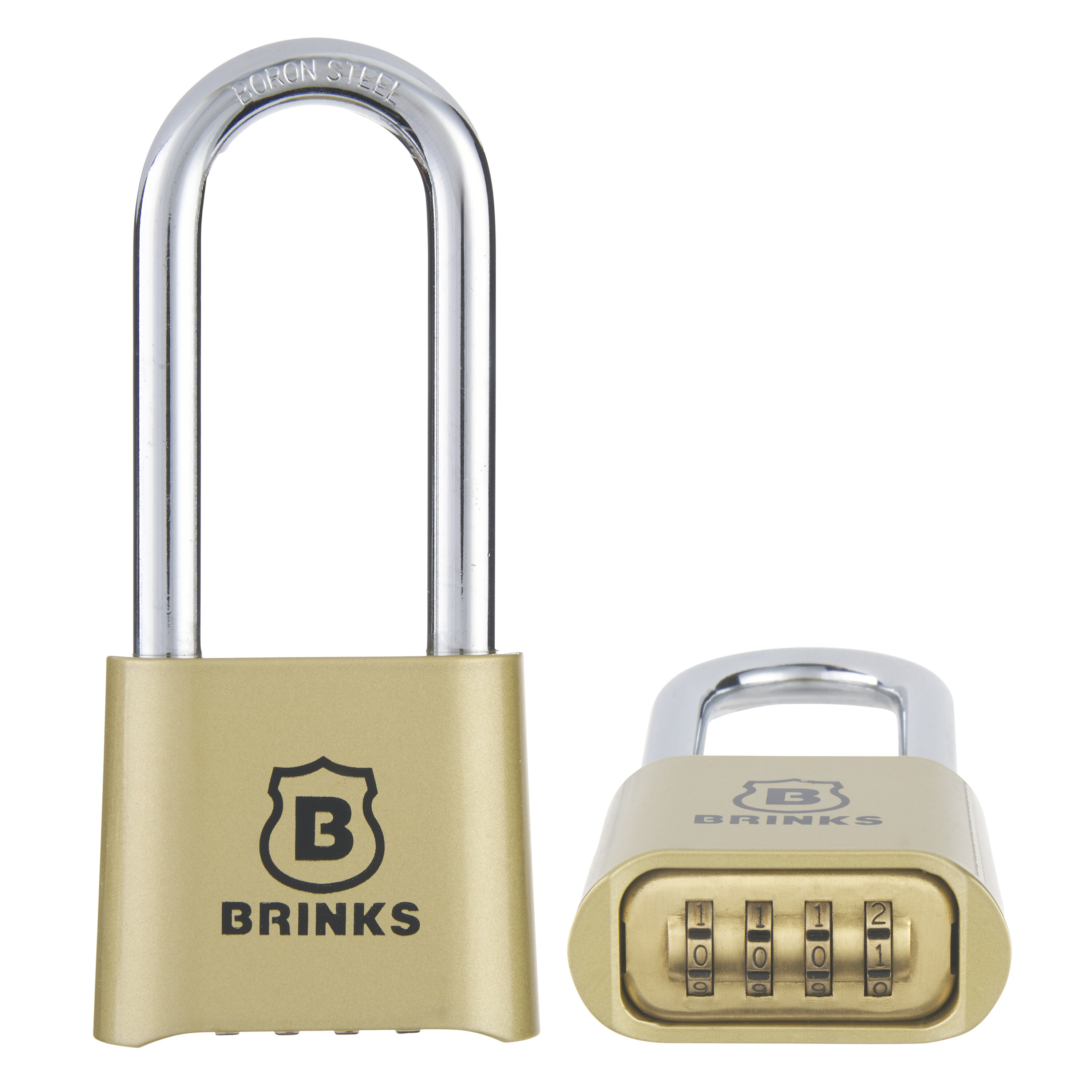 BRINKS - 50mm Commercial Solid Brass Keyed Padlock - Solid Brass Body with  Boron Steel Shackle