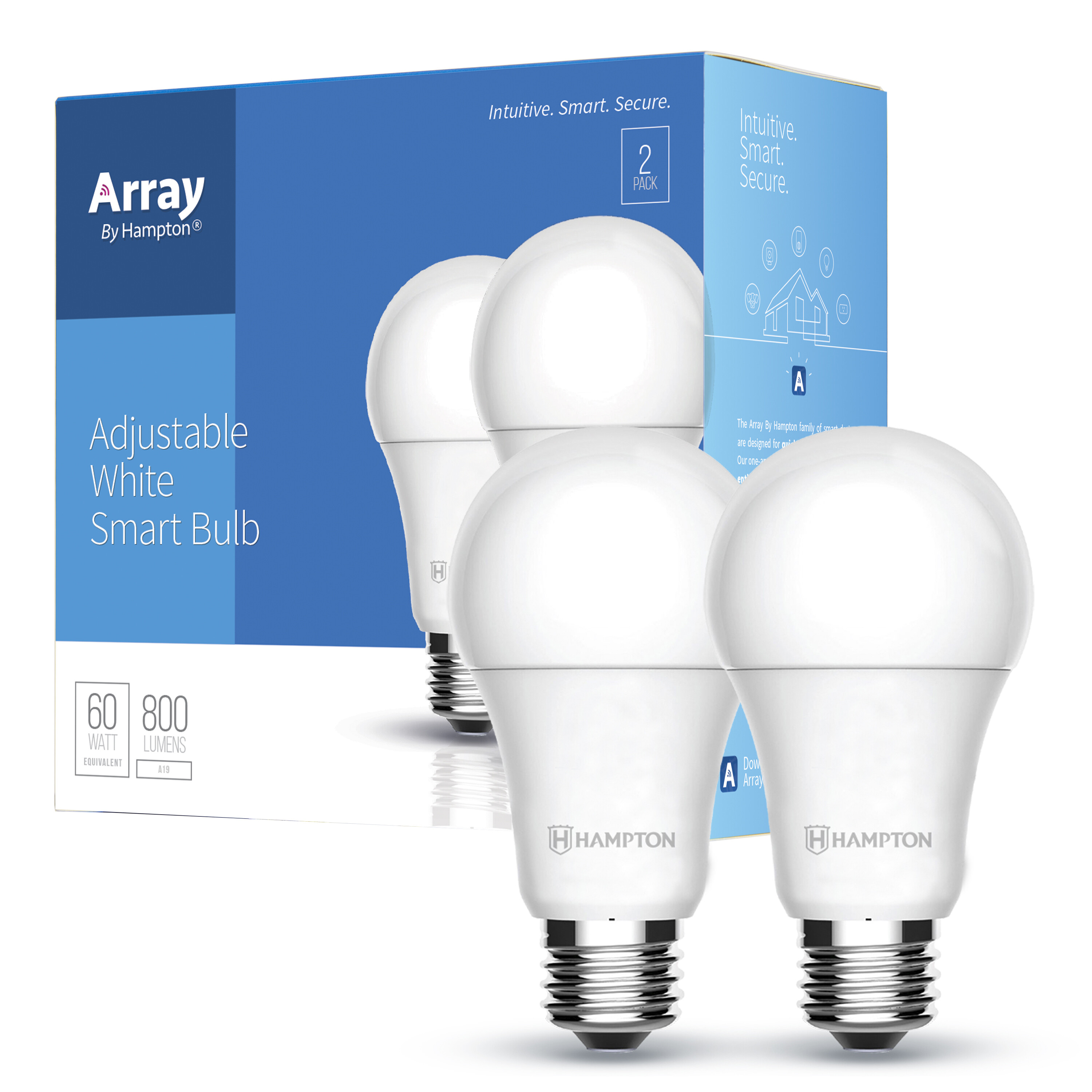 Danser Åben høg Adjustable White Smart Wi-Fi A19 LED Light Bulb — Array By Hampton