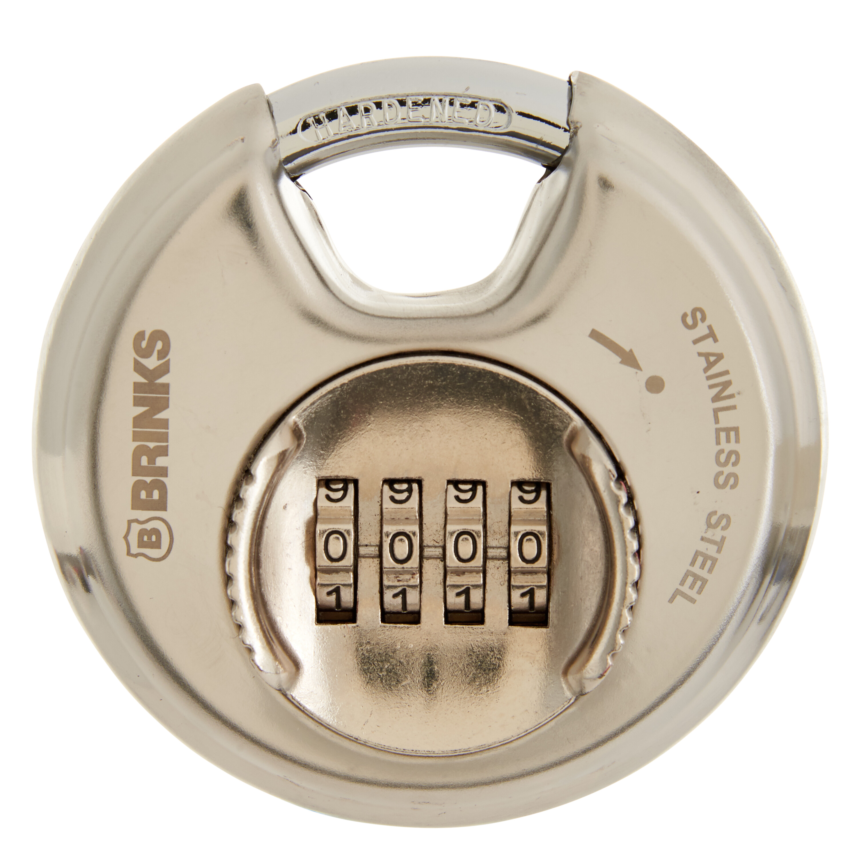 Brink S Padlocks 173 80051 80mm Stainless Steel Discus Padlock With 4 Dial Resettable Combination