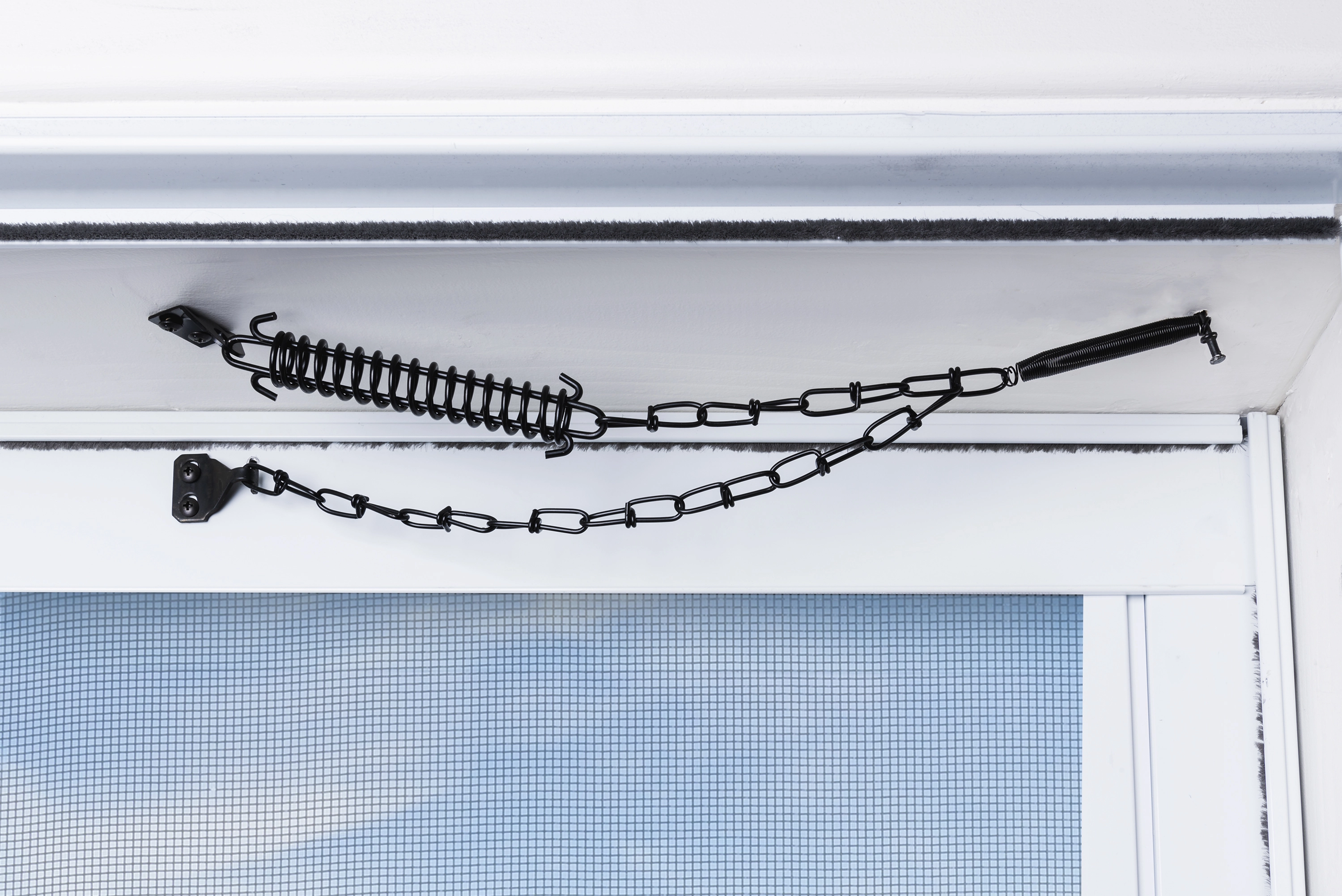 Steel Screen and Storm Door Chain Stop, Black variant image view