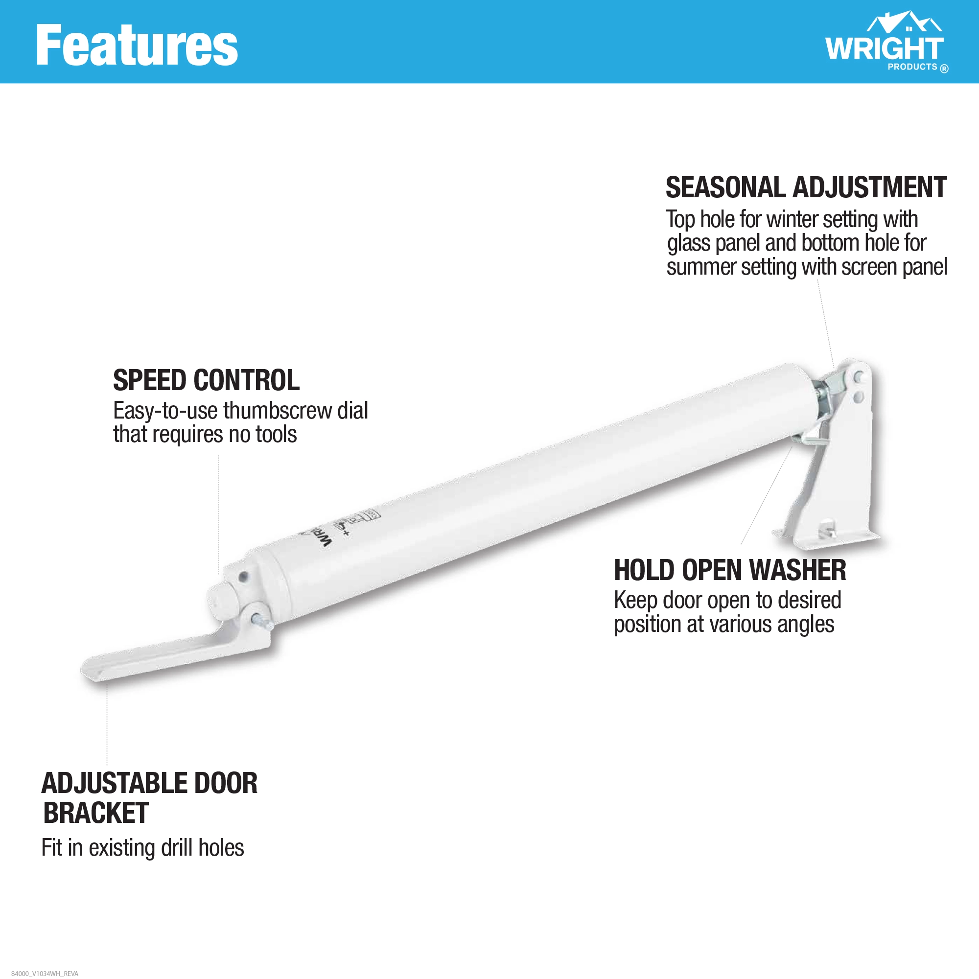 Pneumatic Closer and Push Button Latch Combo Kit variant image view