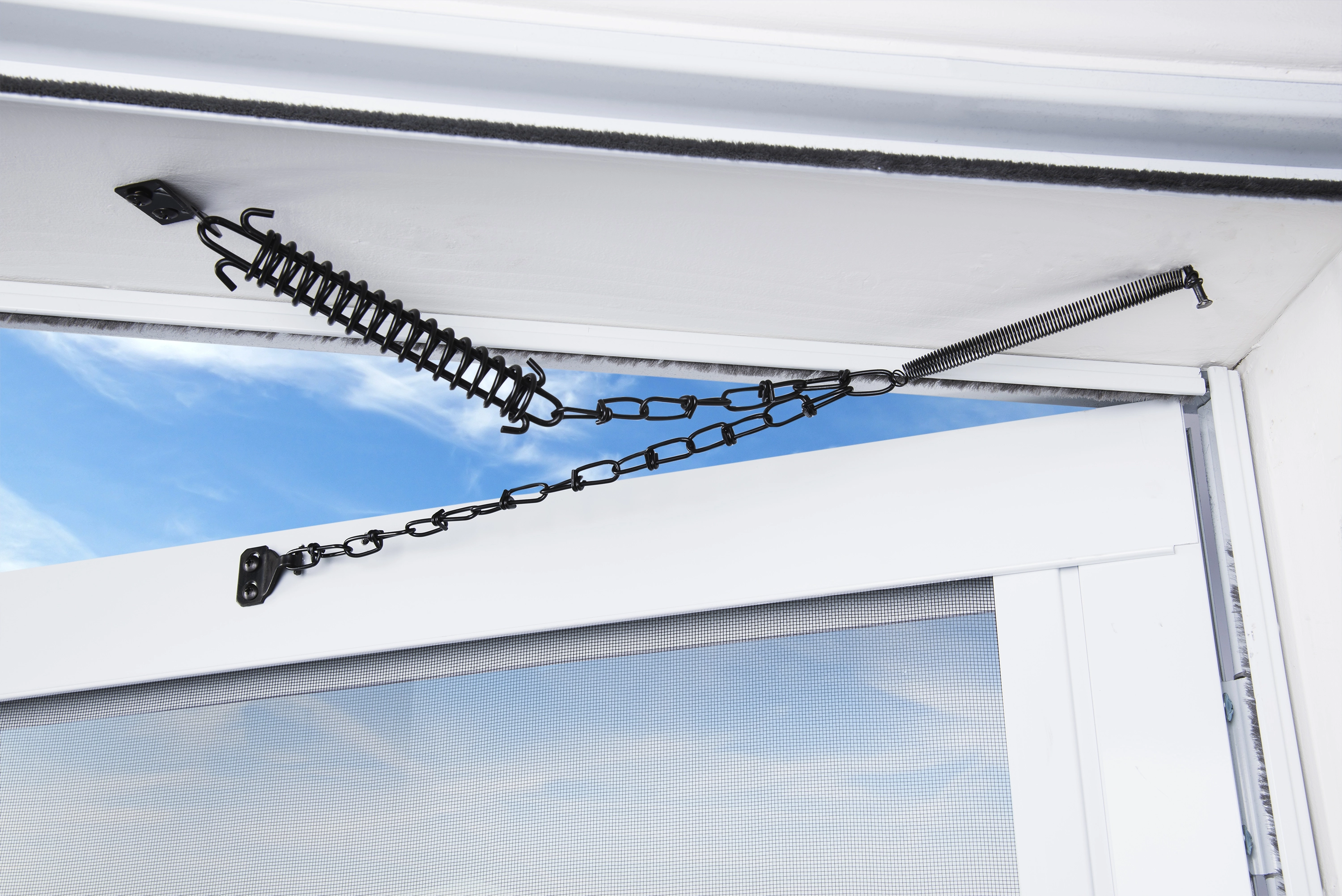 Steel Screen and Storm Door Chain Stop, Black variant image view