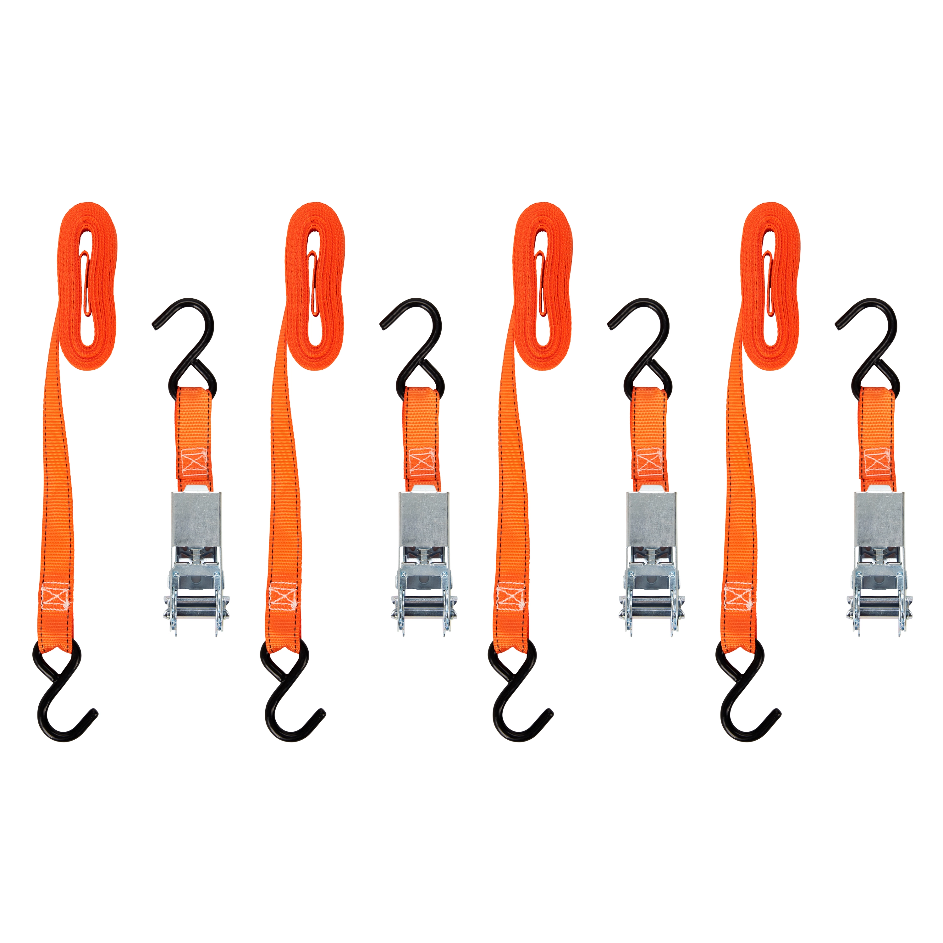 1" x 10' High Tension Ratchet Tie-Down, S-Hooks