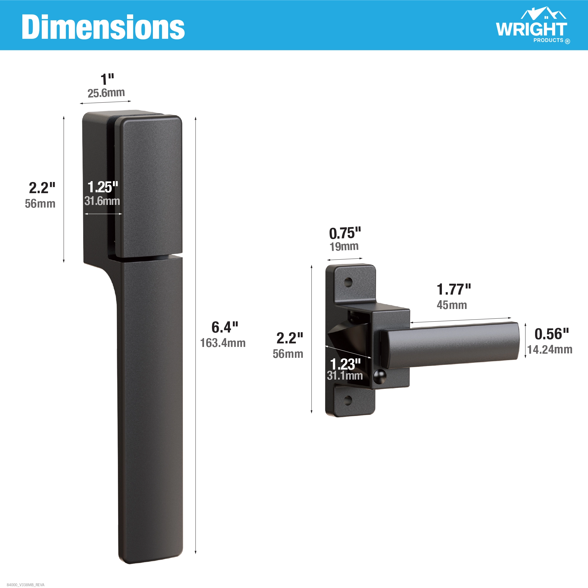 Alto Free Hanging Push Button Latch variant image view