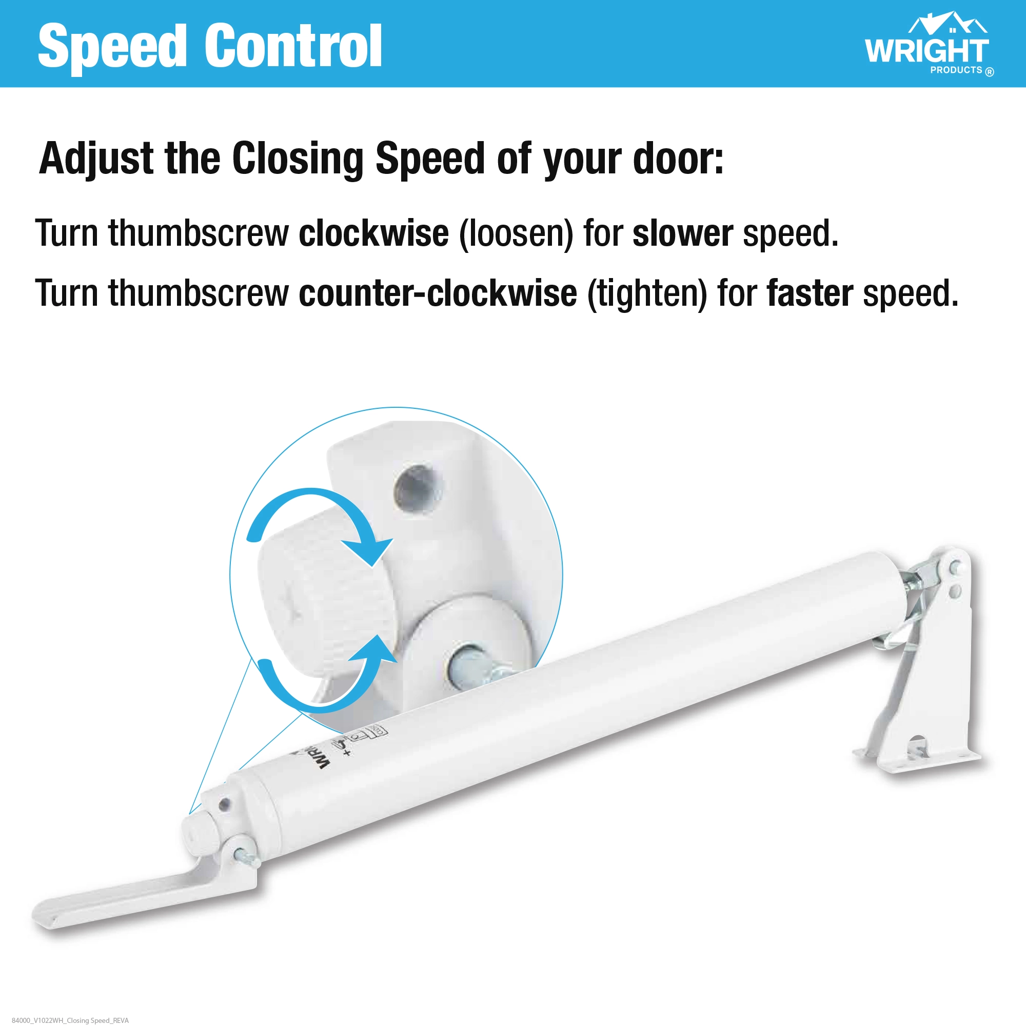 Standard Duty Pneumatic Screen and Storm Door Closer variant image view