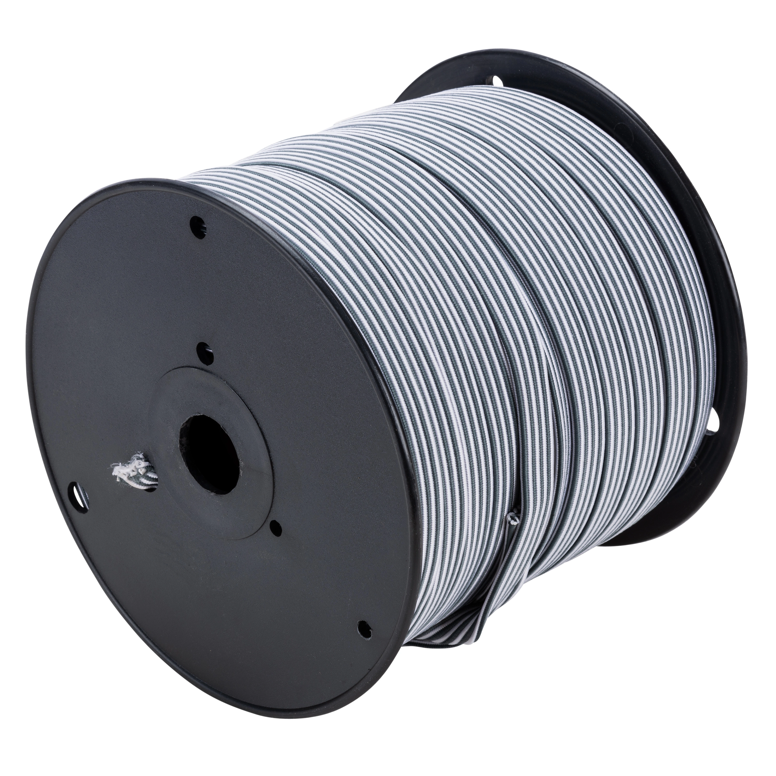 1/2" x 200' Flat Gray with White Stripe Bungee Cord Reel variant image view