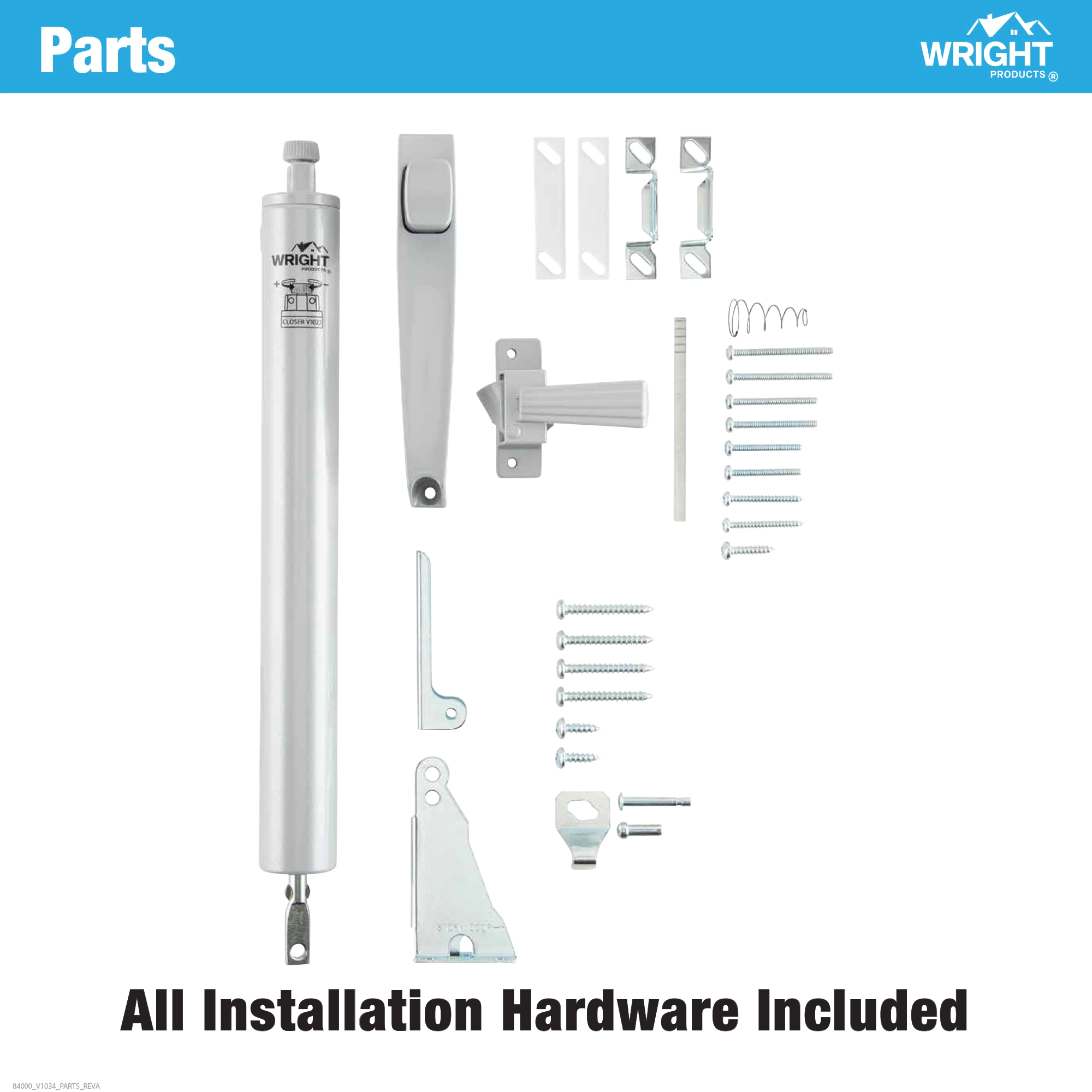 Pneumatic Closer and Push Button Latch Combo Kit variant image view
