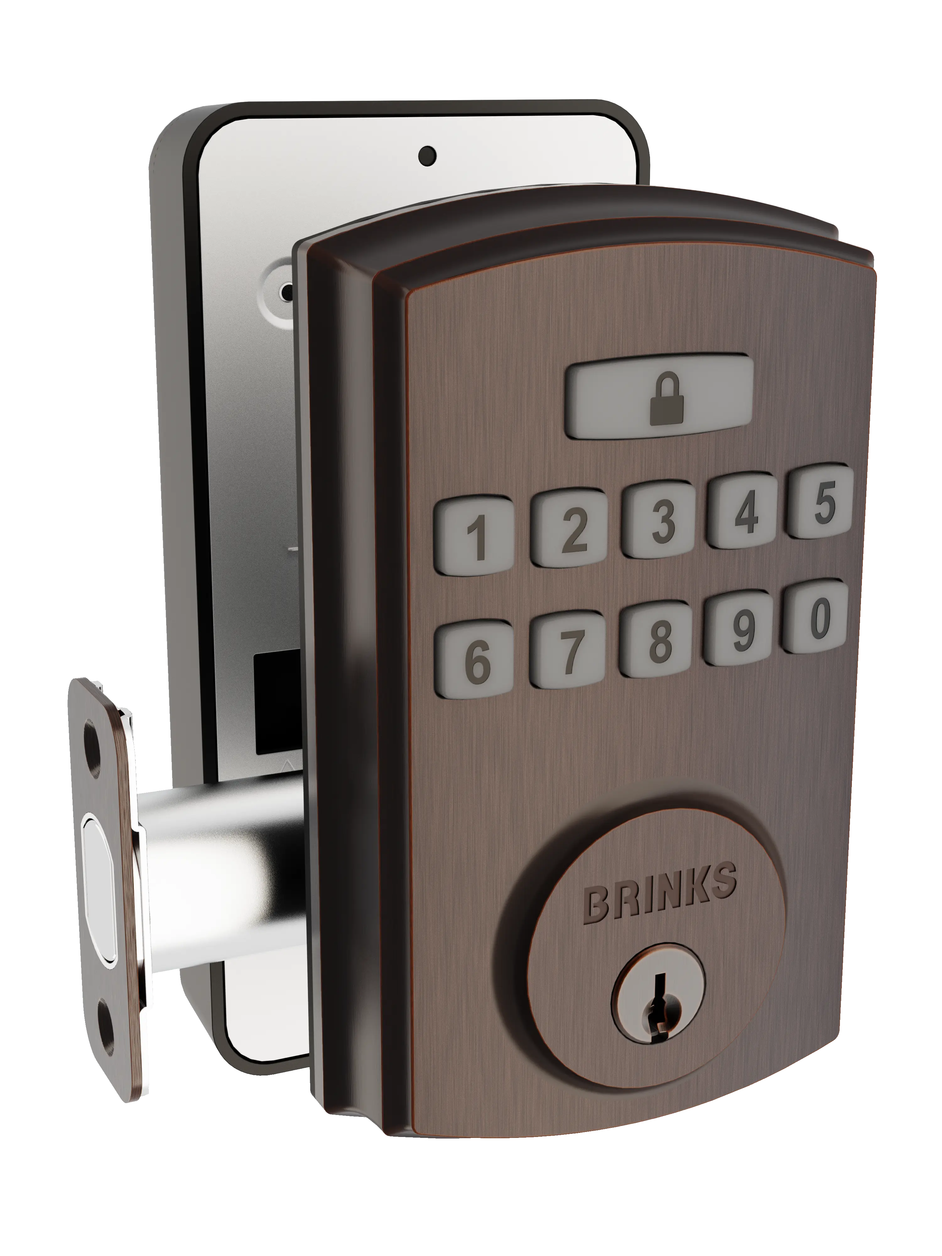 Brinks Electronic Keypad Deadbolt with PRO-GUARD™, Transitional variant image view