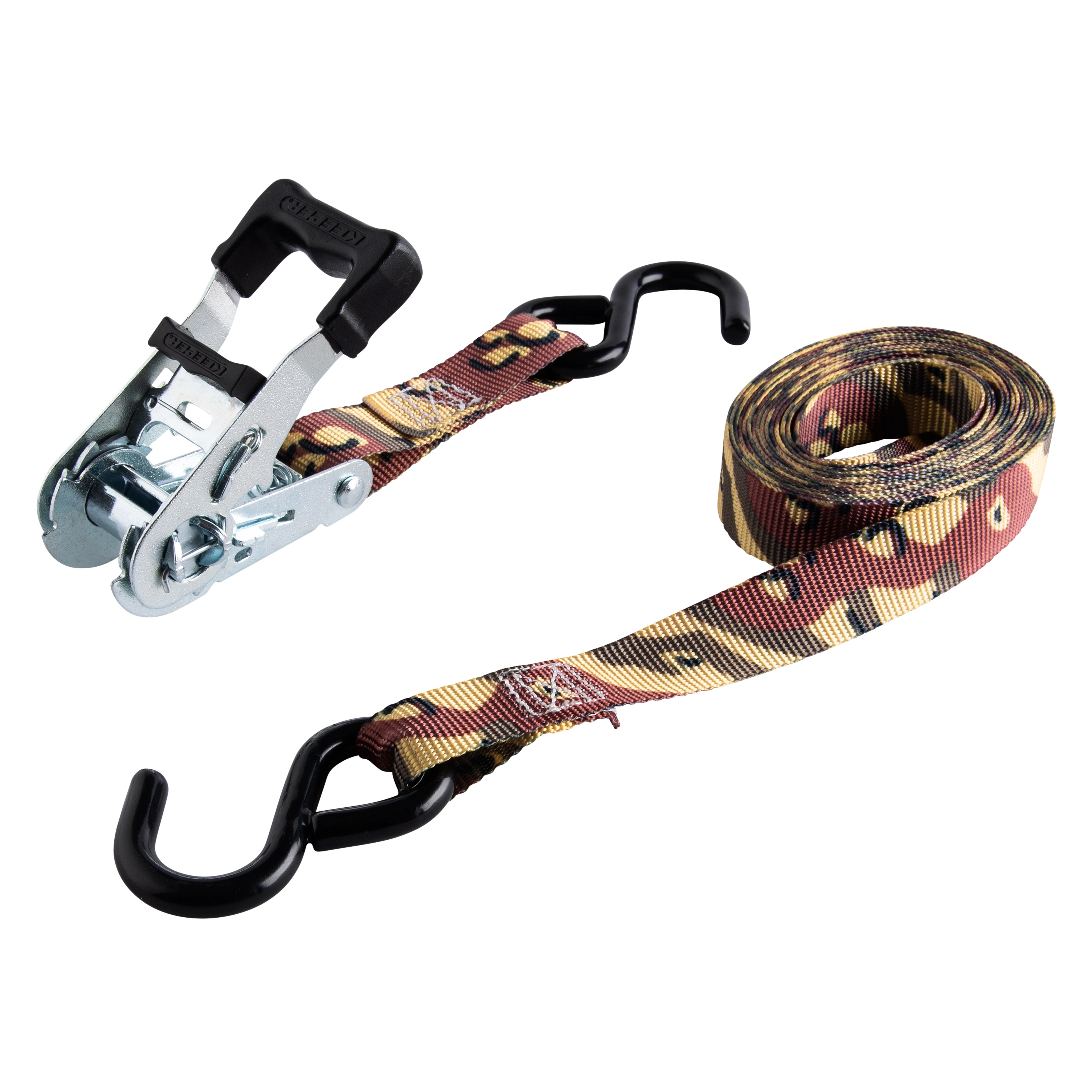 1” x 12’ Camo Ratchet Tie-Down with Open Handle variant image view