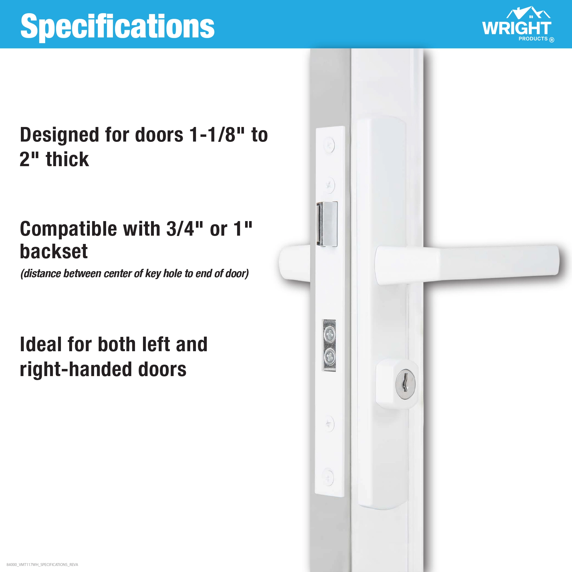 Ventana Contemporary Mortise Keyed Lever Mount Latch with Deadbolt variant image view