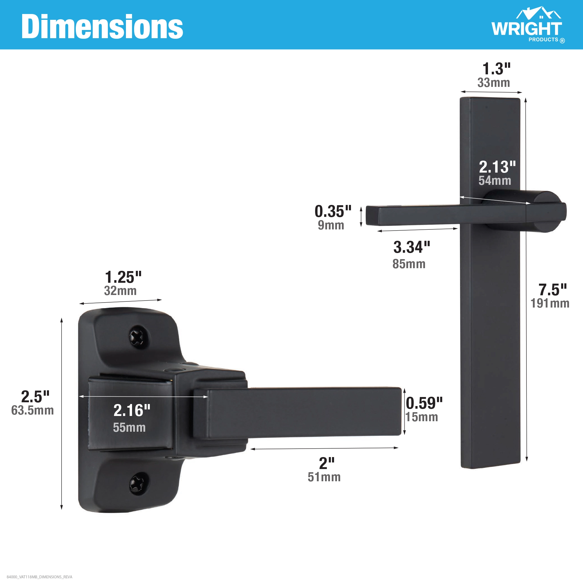 Altura Lever Latch with Decorative Plate variant image view