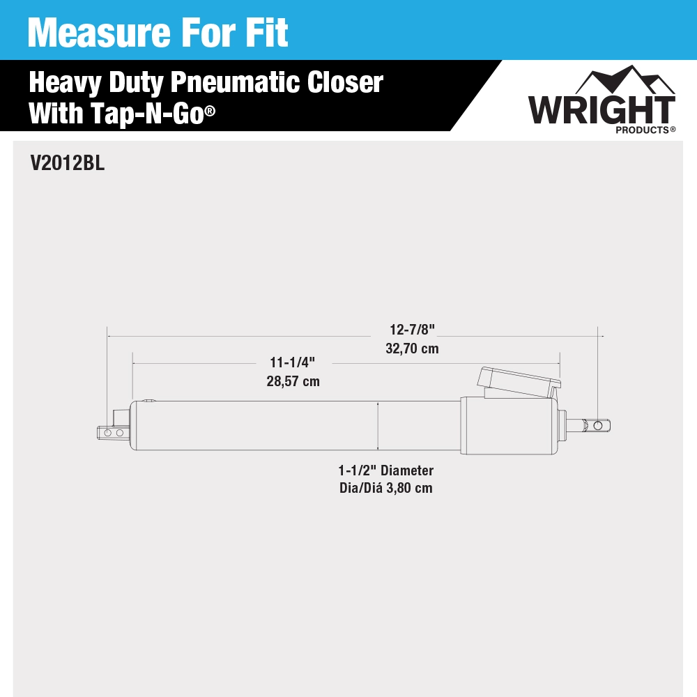 Heavy-Duty Pneumatic Screen and Storm Door Closer with EZ-HOLD variant image view