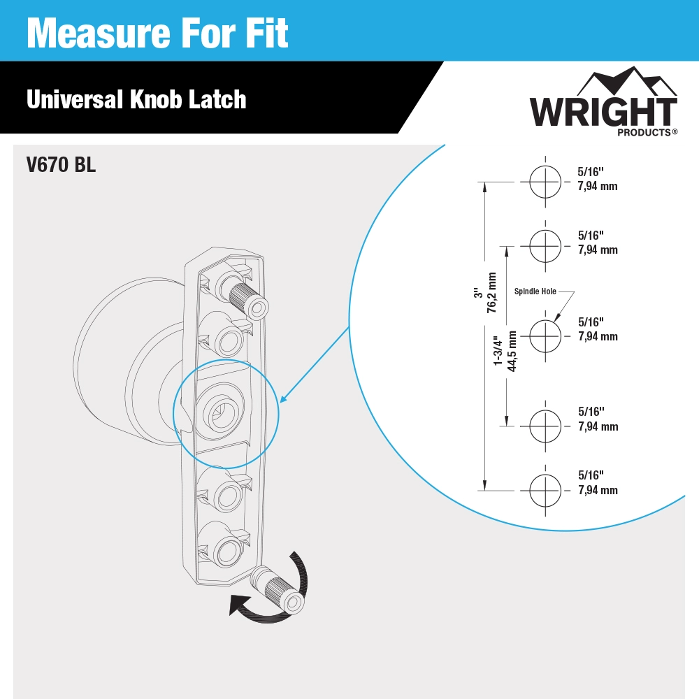 Universal Knob Door Latch variant image view