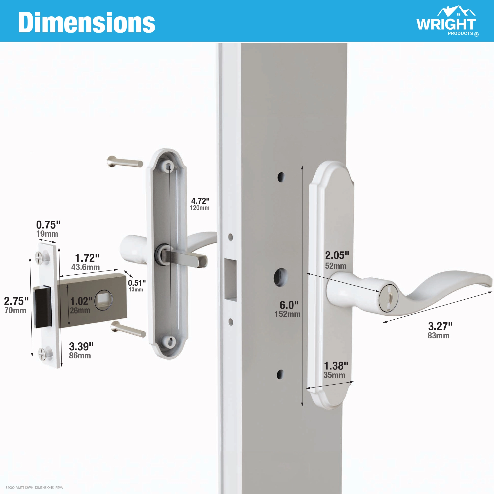 Serenade Mortise Leverset for Wood Core Doors variant image view