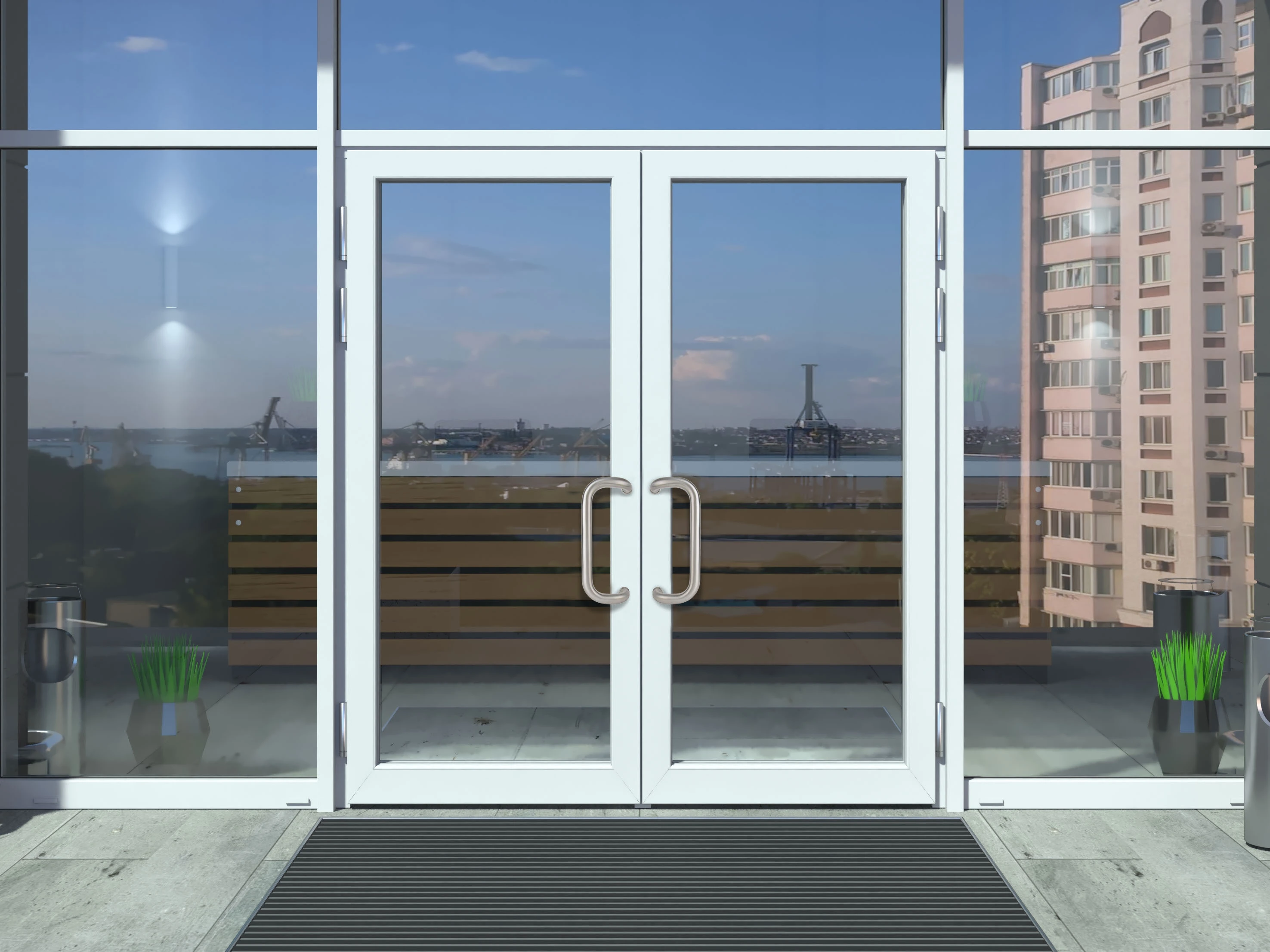 90-Degree Offset Door Pull Handle, Stainless Steel variant image view