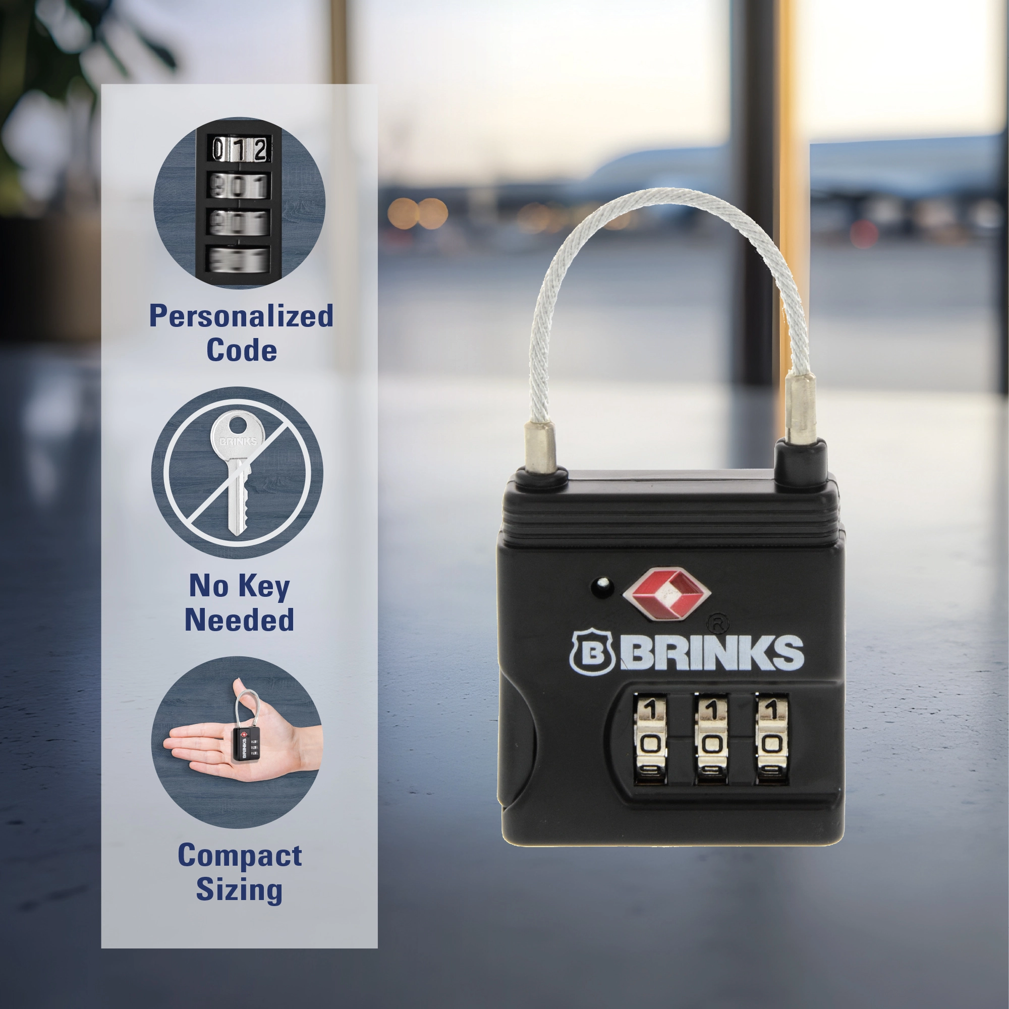 25mm 3-Dial Resettable Combination TSA Travel Lock variant image view