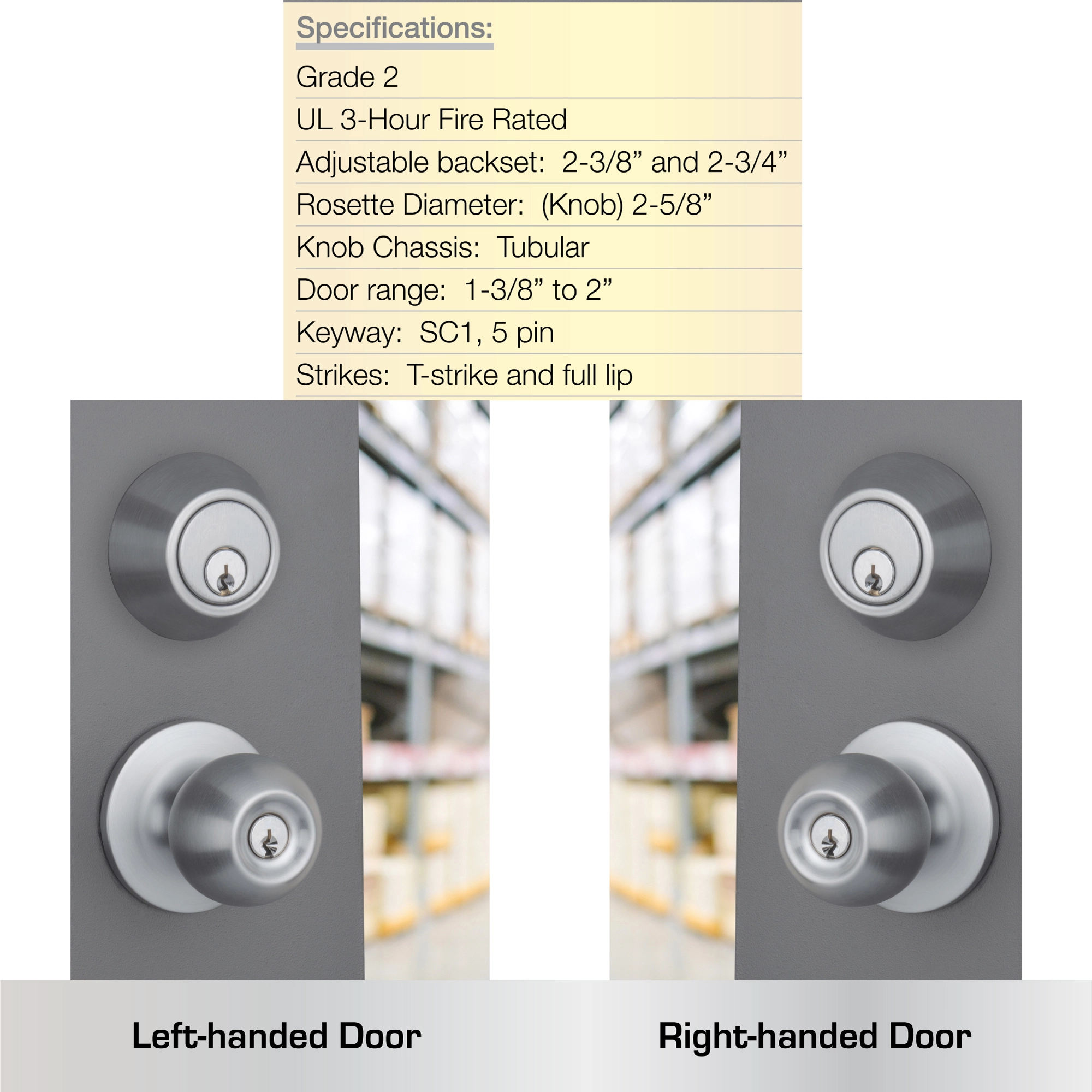 Keyed Entry Knob with Deadbolt variant image view