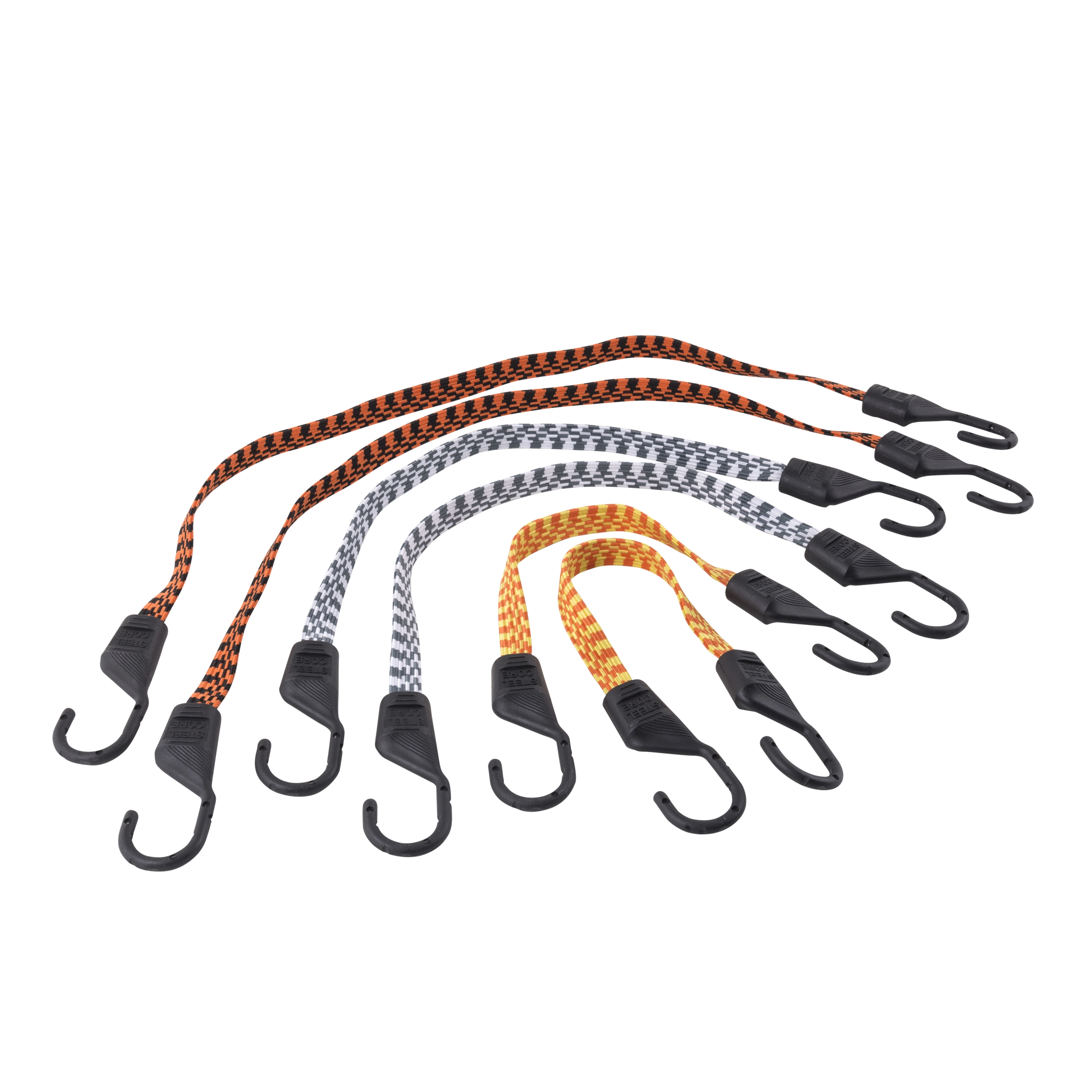 Flat Bungee Cords, 6 Pack variant image view