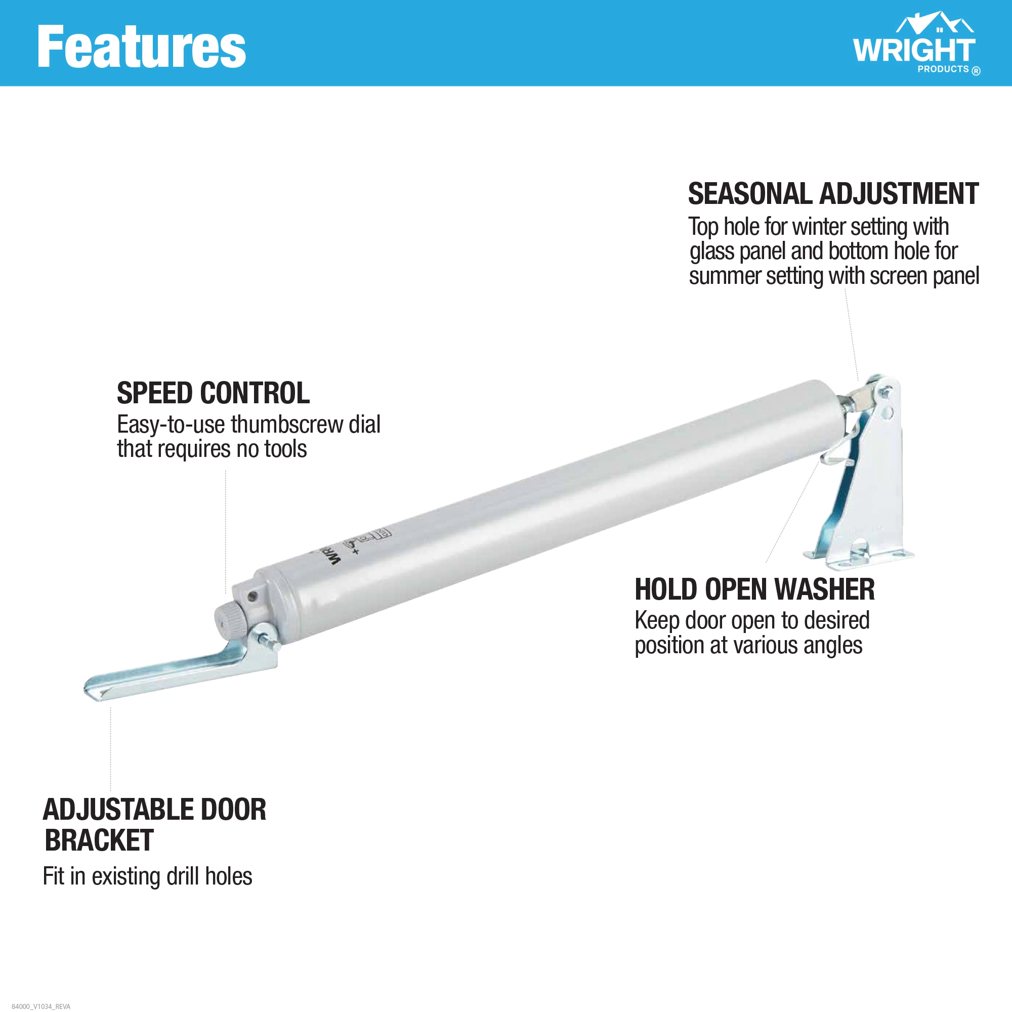 Pneumatic Closer and Push Button Latch Combo Kit variant image view