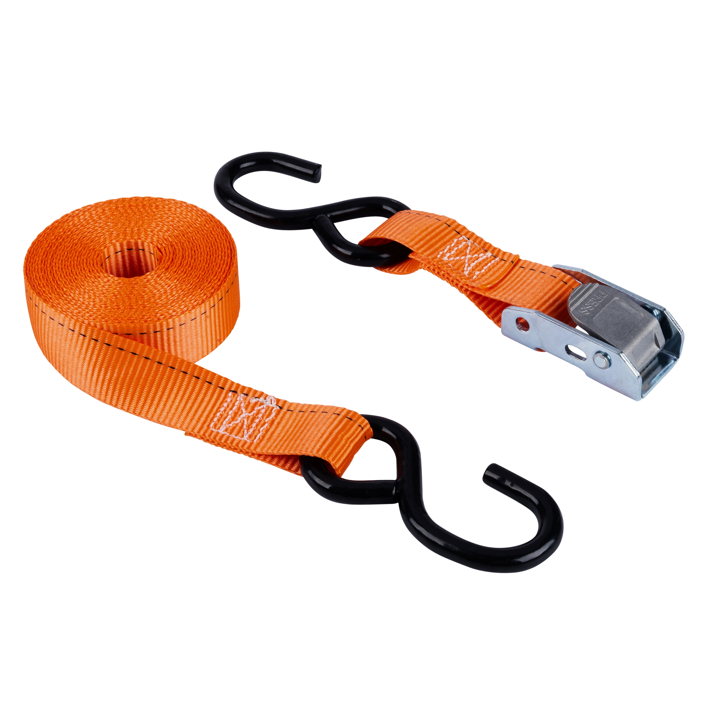 1" x 15' Cam Buckle Tie-Down, S-Hooks, 400 lbs. WLL variant image view