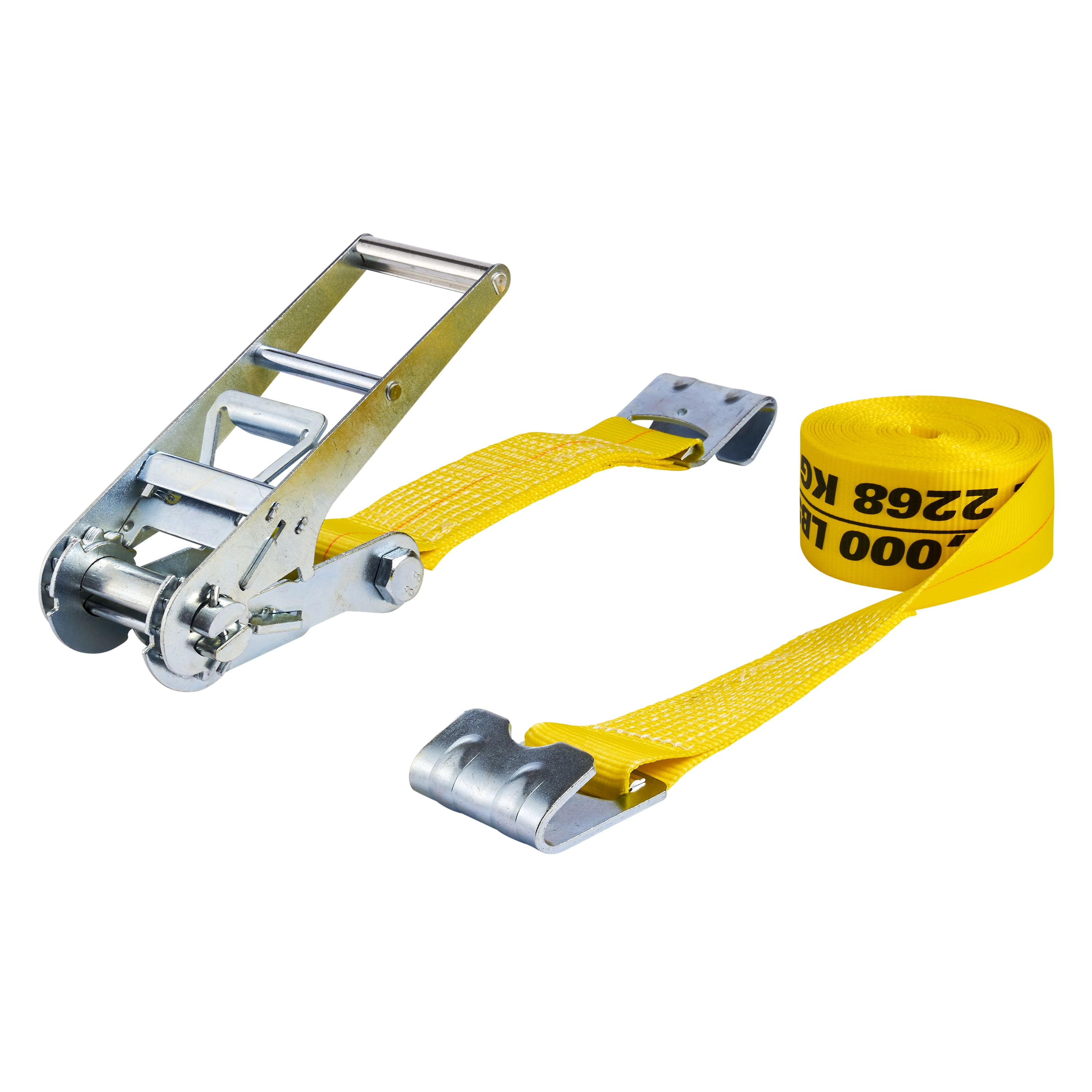 3" x 27' Heavy-Duty Ratchet Strap Tie-Down with Flat Hooks variant image view