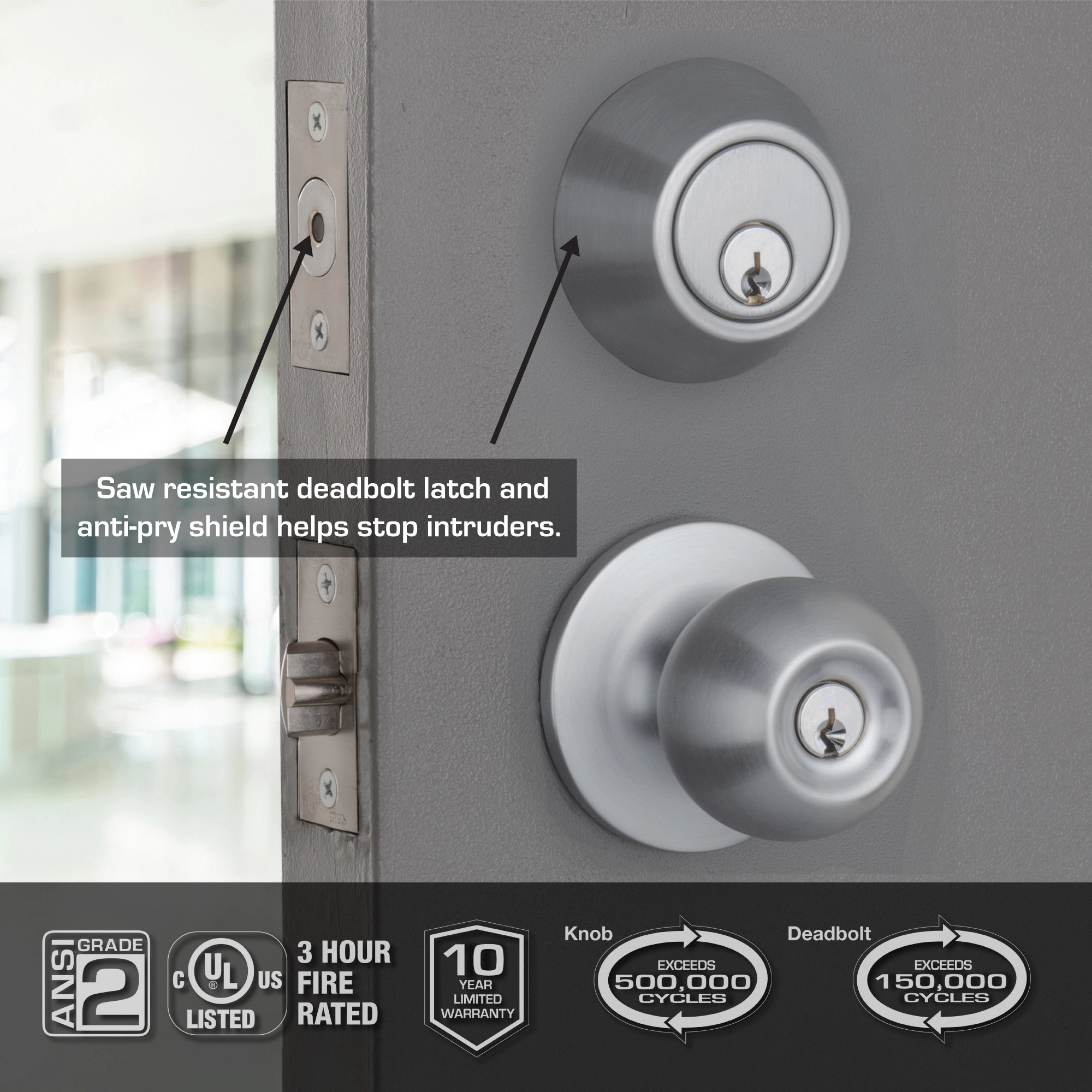 Keyed Entry Knob with Deadbolt variant image view