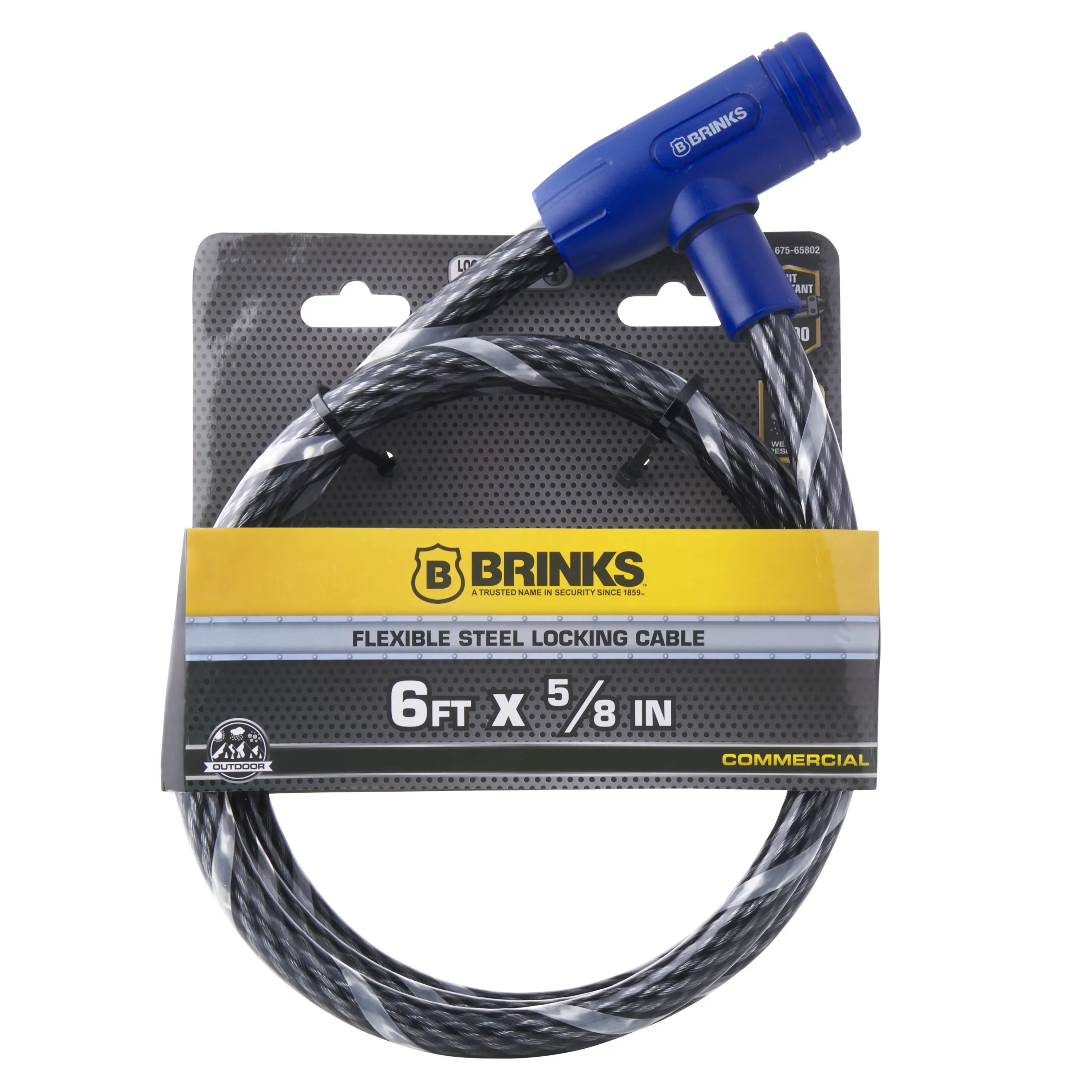 Brinks Covered 5/8in (16mm) x 6ft (1.8m) Flexible Steel Cable Lock variant image view