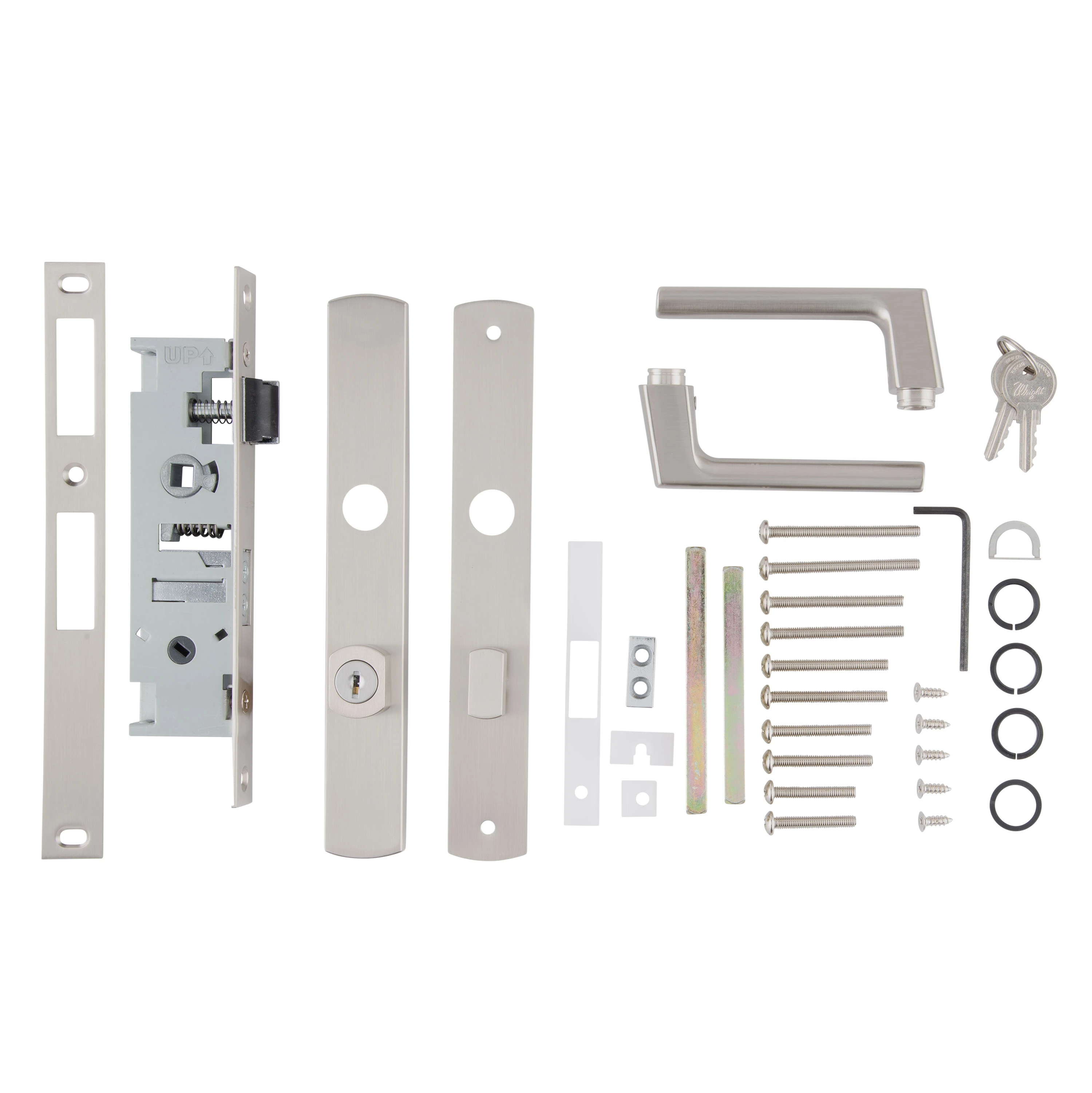 Ventana Contemporary Mortise Keyed Lever Mount Latch with Deadbolt variant image view