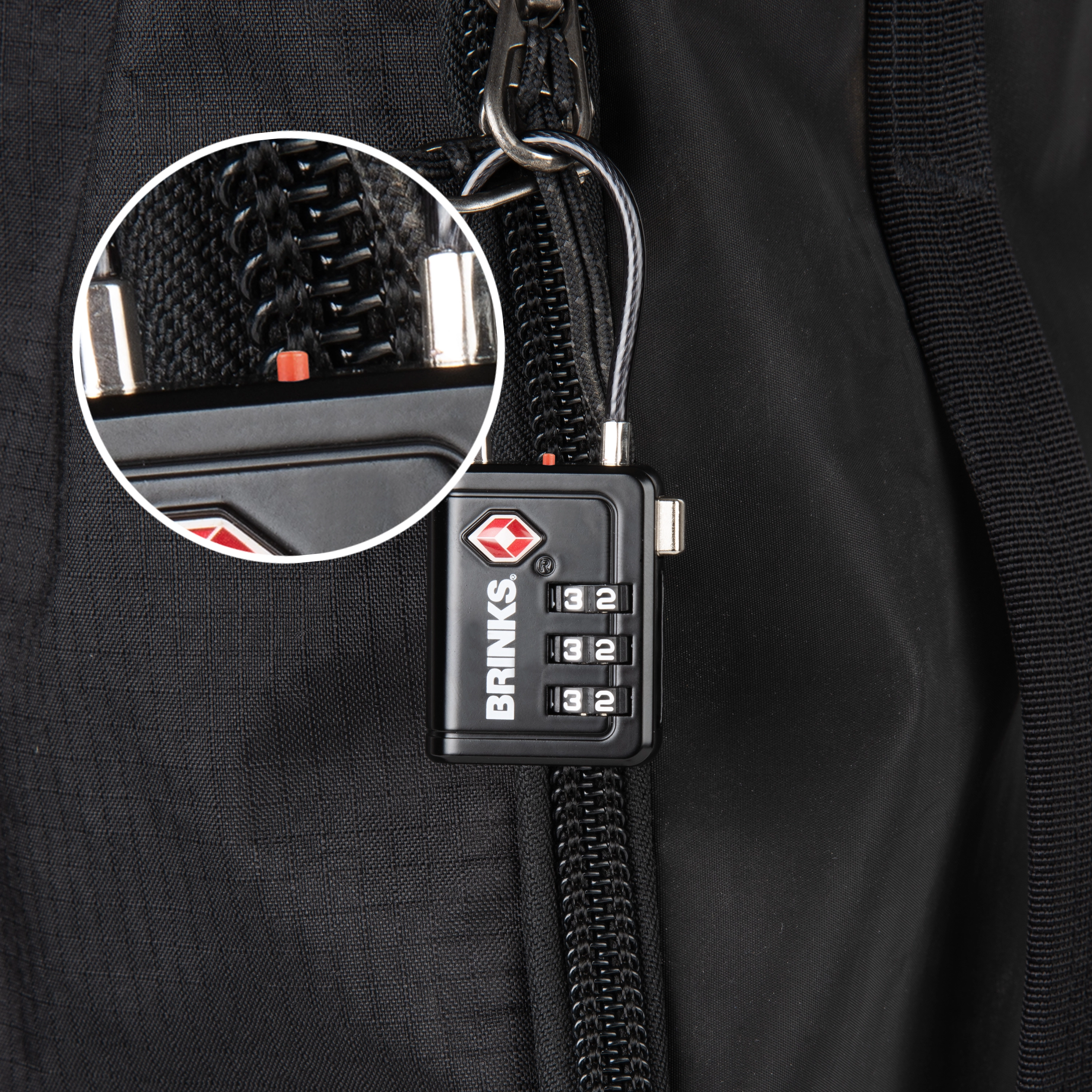 Brinks TSA Accepted Indicator Luggage Lock, Black, 4 Pack variant image view