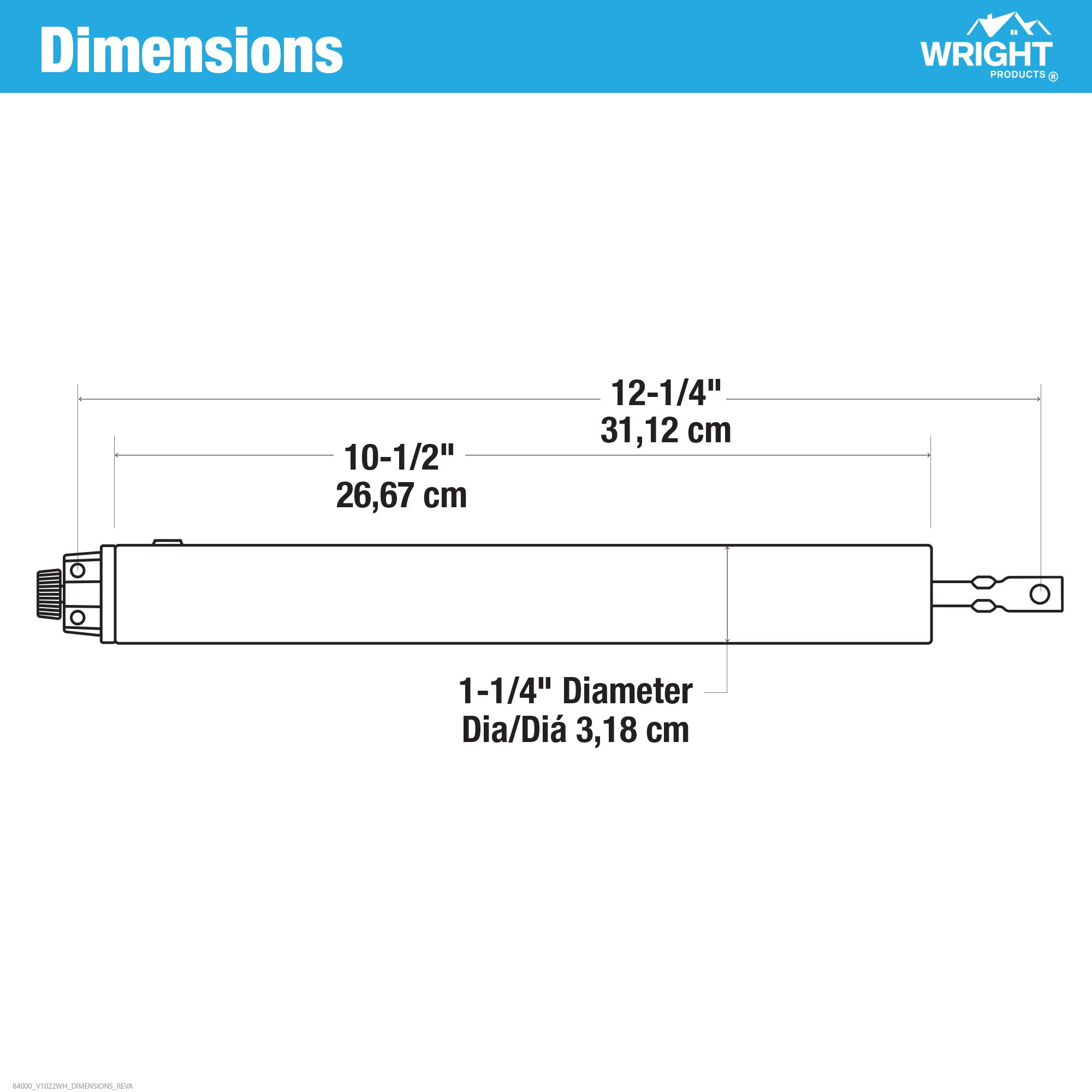 Standard Duty Pneumatic Screen and Storm Door Closer variant image view