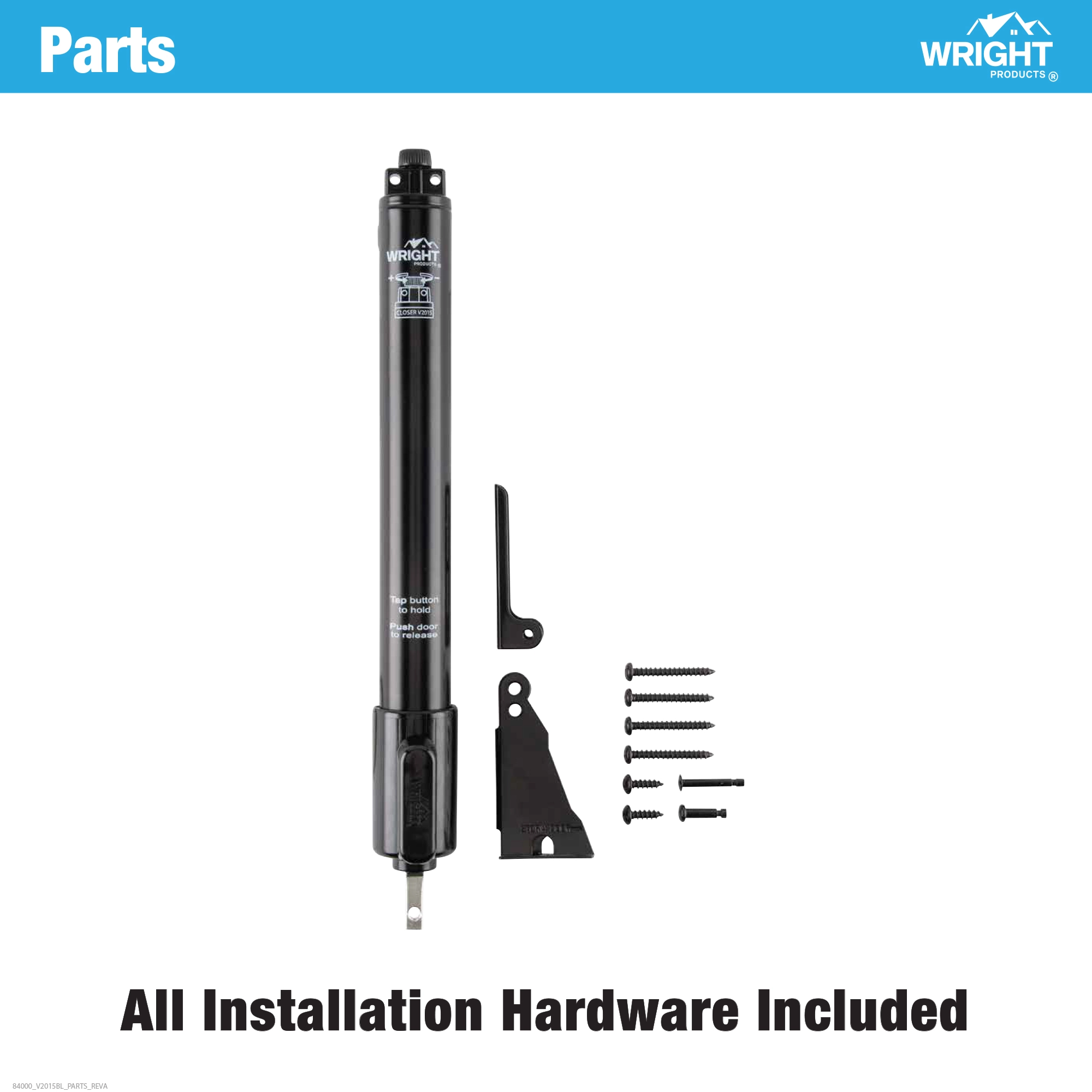 Standard Duty Pneumatic Screen and Storm Door Closer with EZ-HOLD variant image view