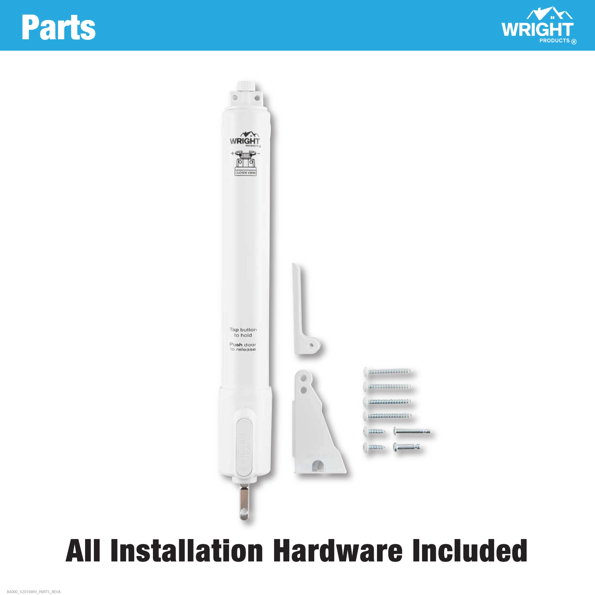Heavy Duty Pneumatic Storm Door Closer with EZ-HOLD variant image view