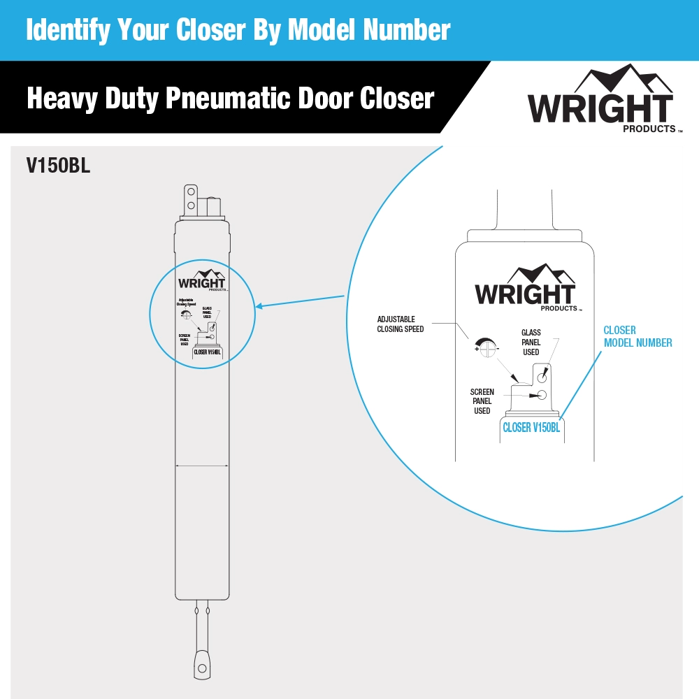 Heavy Duty Pneumatic Screen and Storm Door Closer variant image view