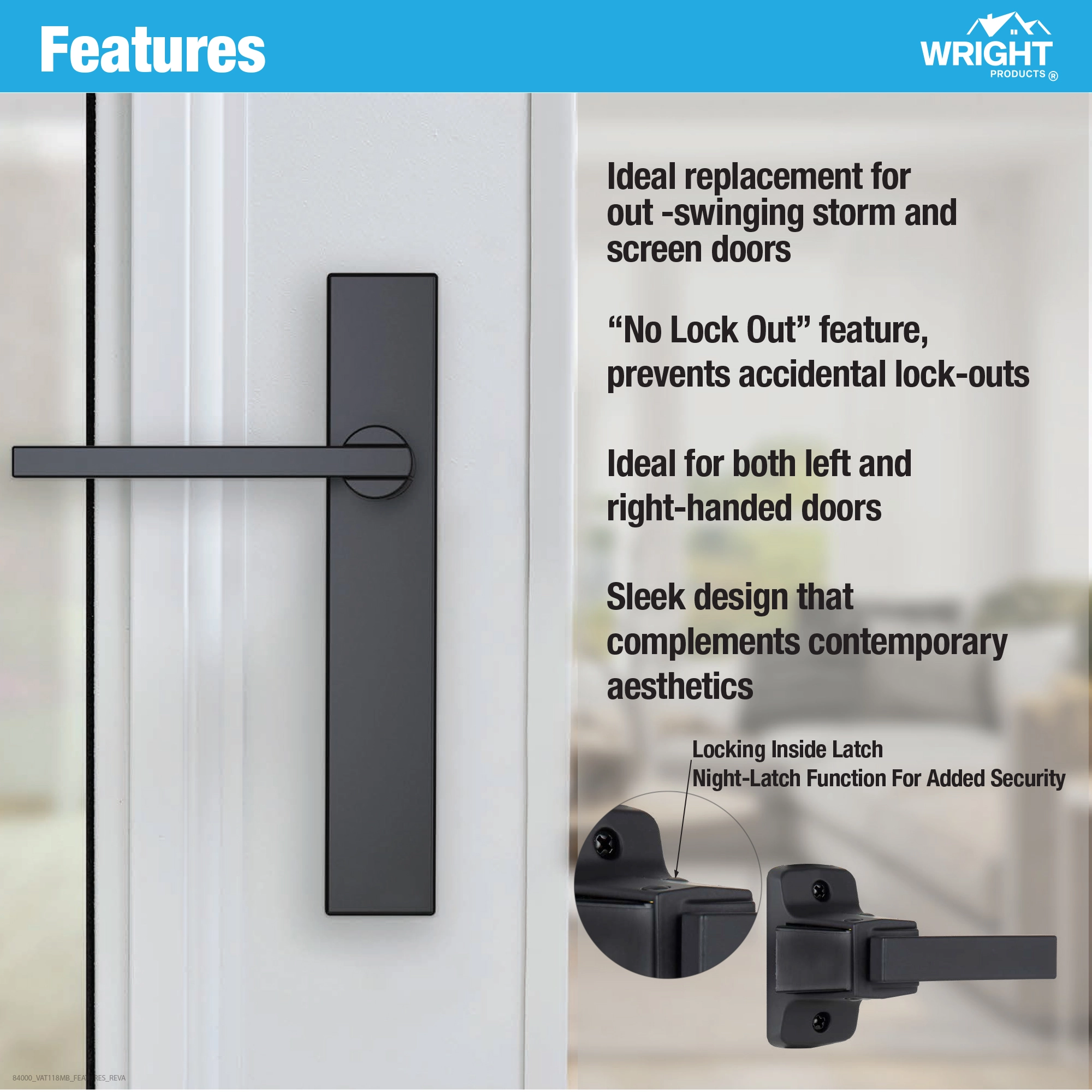 Altura Lever Latch with Decorative Plate variant image view