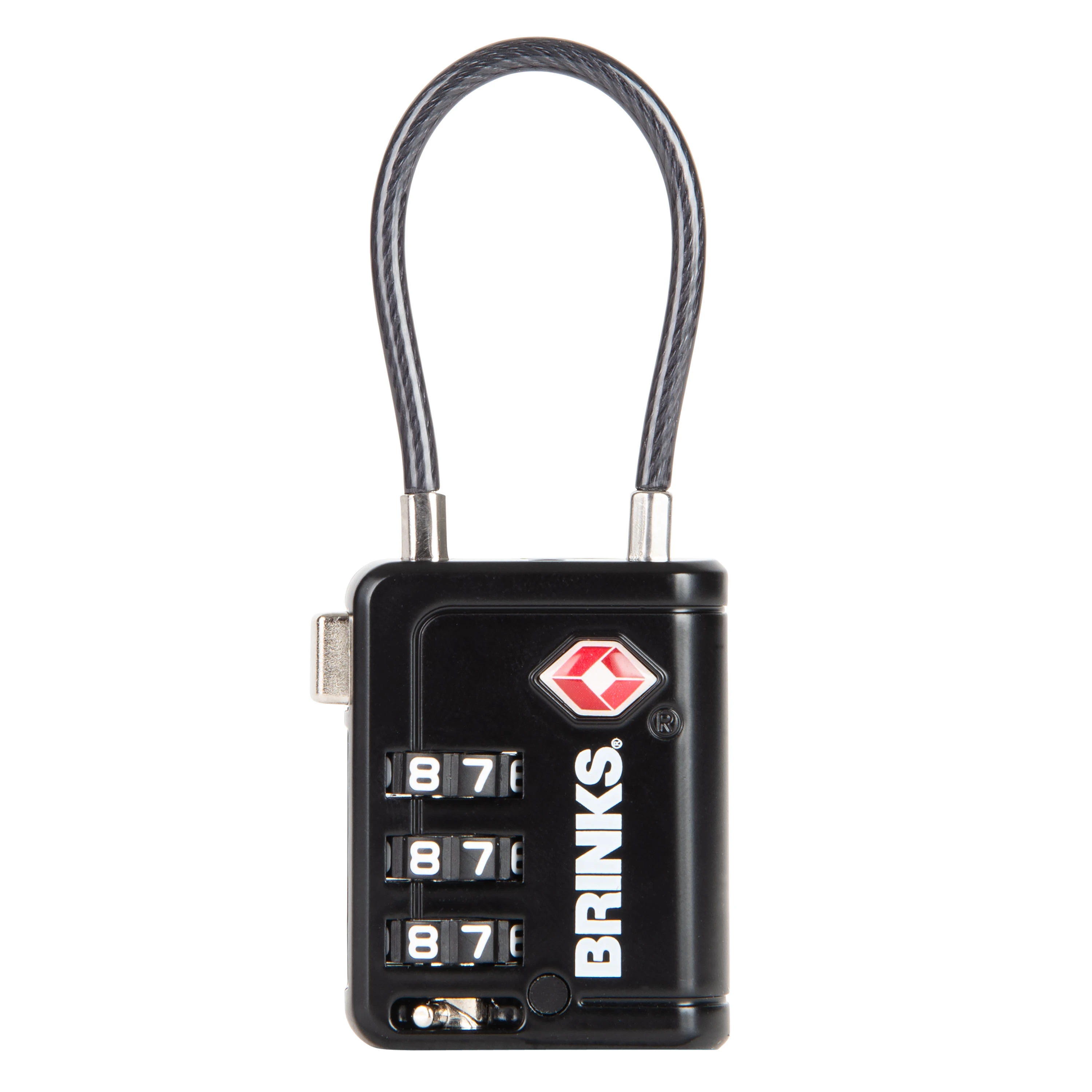Brinks TSA Accepted Indicator Luggage Lock, Black, 4 Pack variant image view