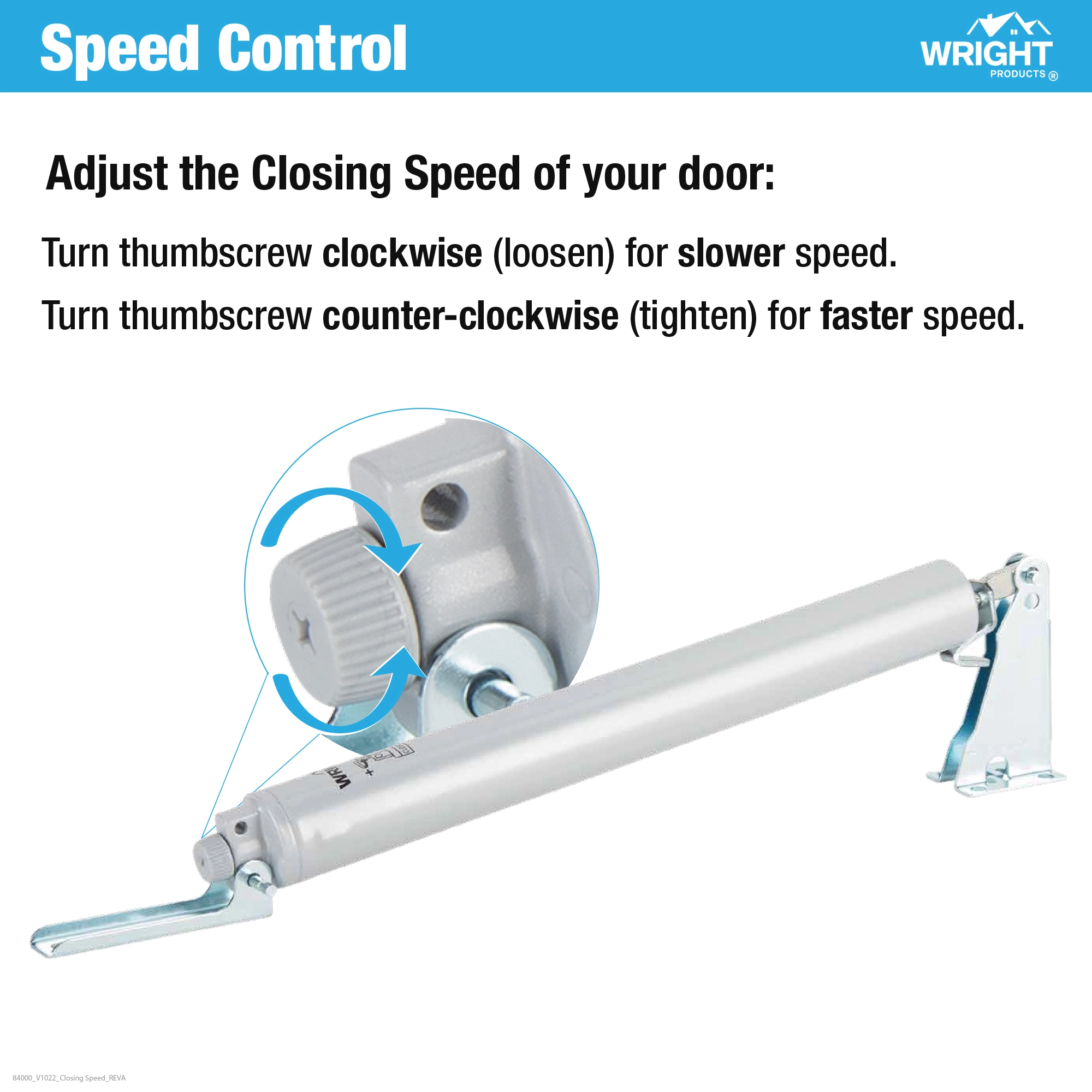 Standard Duty Pneumatic Screen and Storm Door Closer variant image view