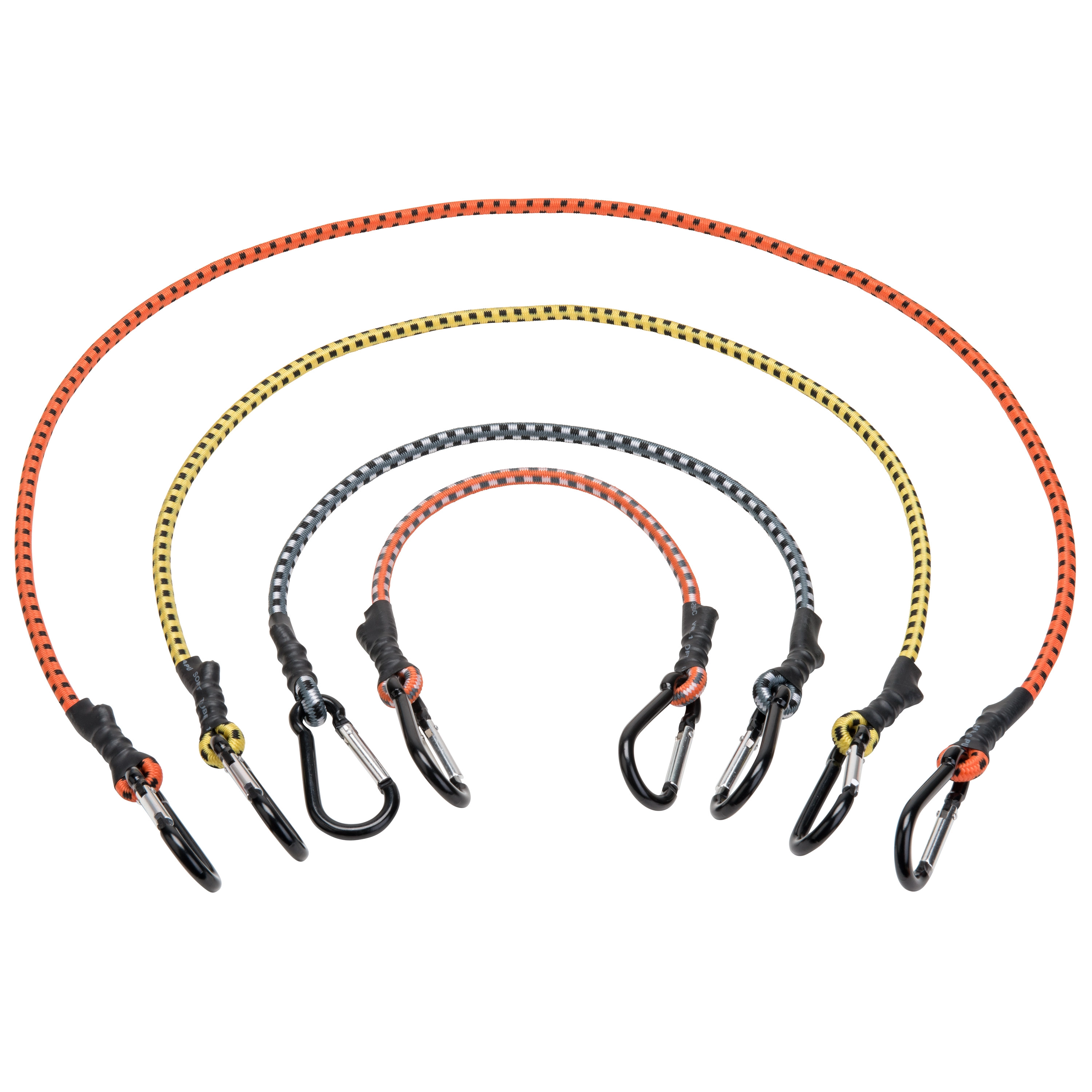 Assorted Carabiner Bungee Cords, 12 Pack variant image view