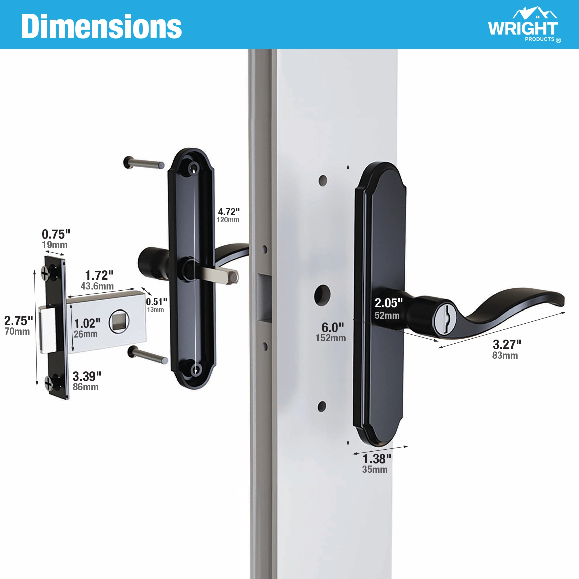Serenade Mortise Leverset for Wood Core Doors variant image view