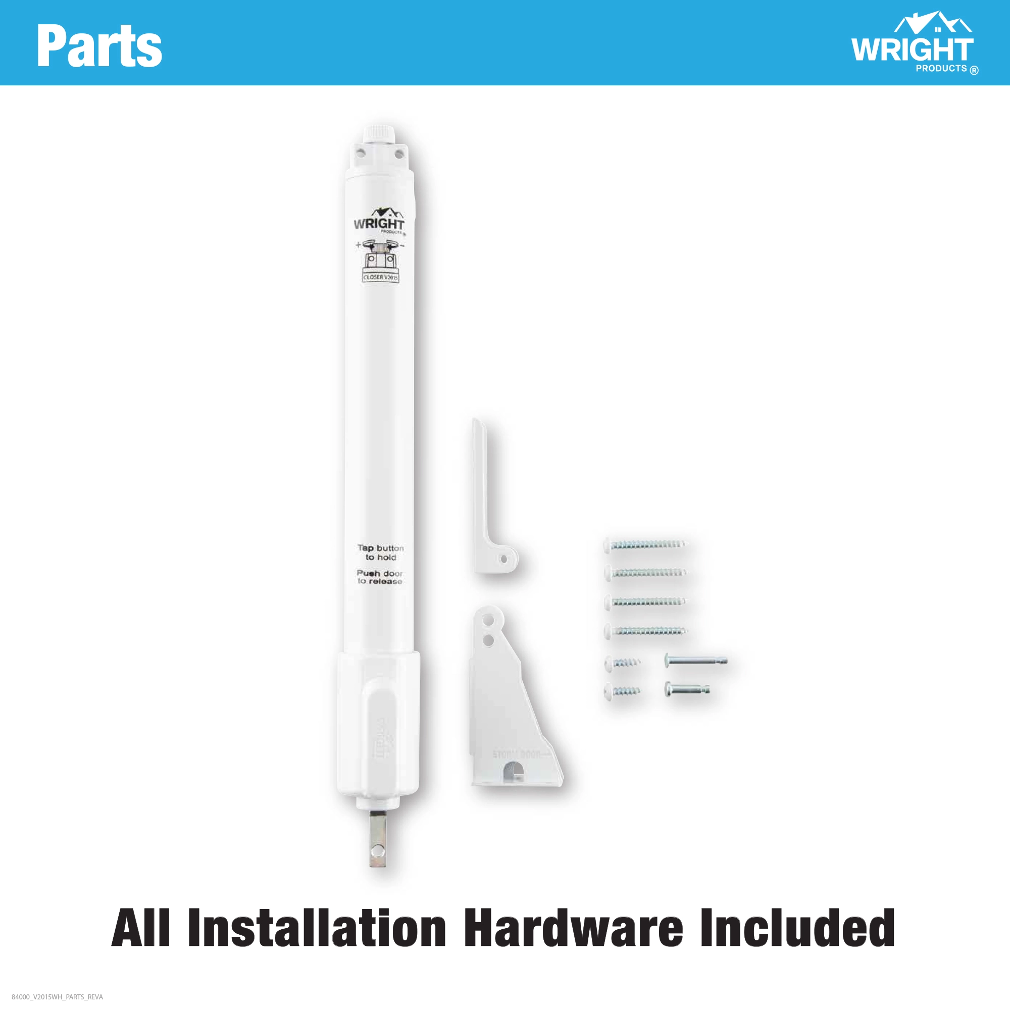 Standard Duty Pneumatic Screen and Storm Door Closer with EZ-HOLD variant image view