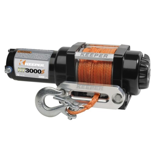 KT3000S 12V Electric Winch, Synthetic Rope