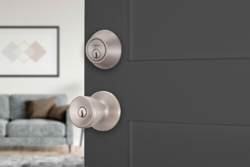 Brinks Keyed Entry Tulip Knob and Deadbolt Combo with PRO-GUARD™