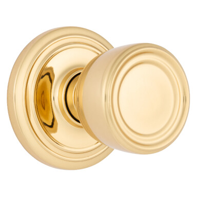 Brink's Push Pull Rotate Barett Interior Non-locking  Knob in Polished Brass