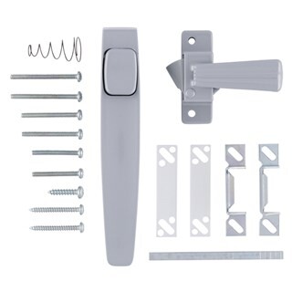 Wright Products - Free Hanging Push Button Door Latch for Screen and Storm Doors, Aluminum Grey