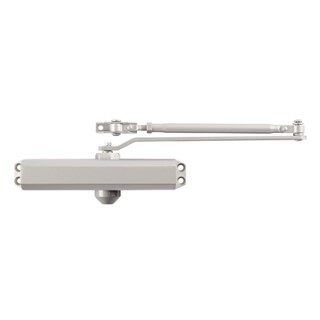 BRINKS Commercial - Heavy Duty Commercial Door Closer, Aluminum Finish - Adjustable from Size 1 to Size 5 with a 180-Degree Opening Range