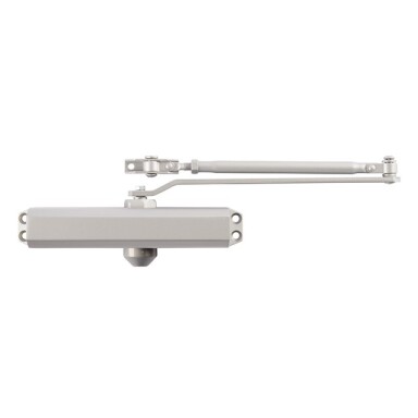 BRINKS Commercial - Heavy Duty Commercial Door Closer, Aluminum Finish - Adjustable from Size 1 to Size 5 with a 180-Degree Opening Range Image