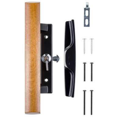 Wright Products - Surface Mounted Wooden Handle Patio Door Latch, Black