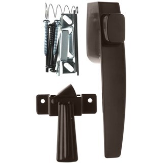 Wright Products - Free Hanging Push Button Door Latch for Screen and Storm Doors, Florida Bronze