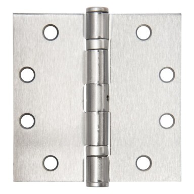 BRINKS Commercial - 4 1/2" Ball Bearing Door Hinge, Satin Chrome Finish - Smooth Opening and Closing for Light to Medium Weight Doors
