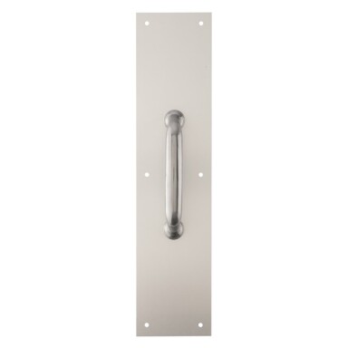 BRINKS Commercial - Commercial 15" Pull Door Plate with Grip, Satin Aluminum Finish  - Rust and Corrosion Resistant Door Plate 